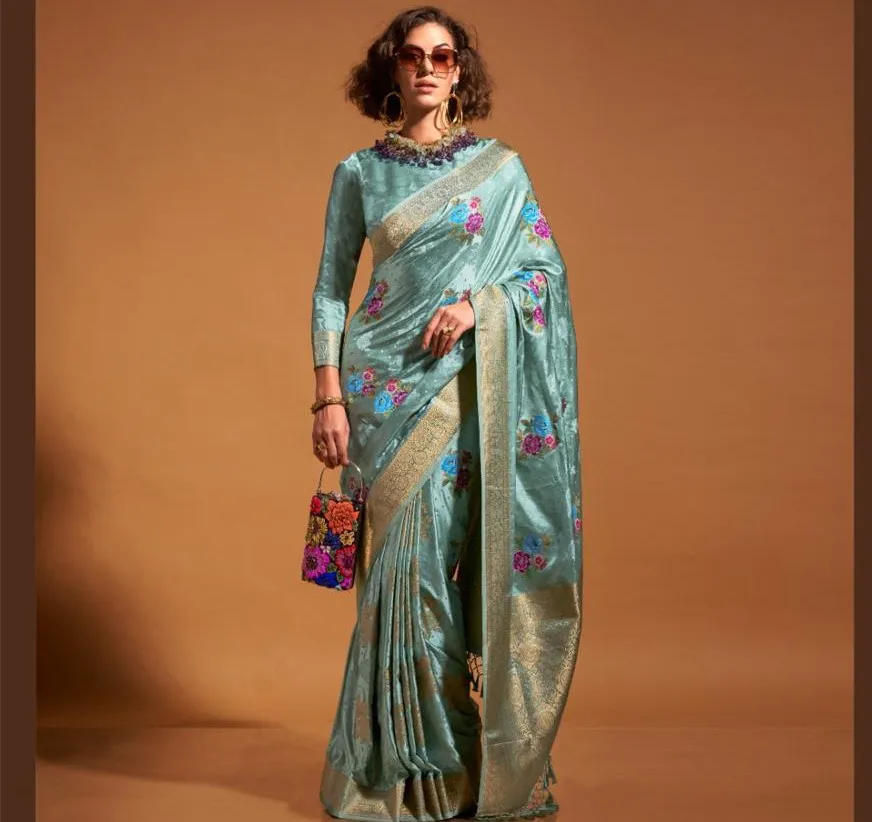 Rajtex Khalissi Silk Pure Satin Wholesale Fancy Sarees Collection