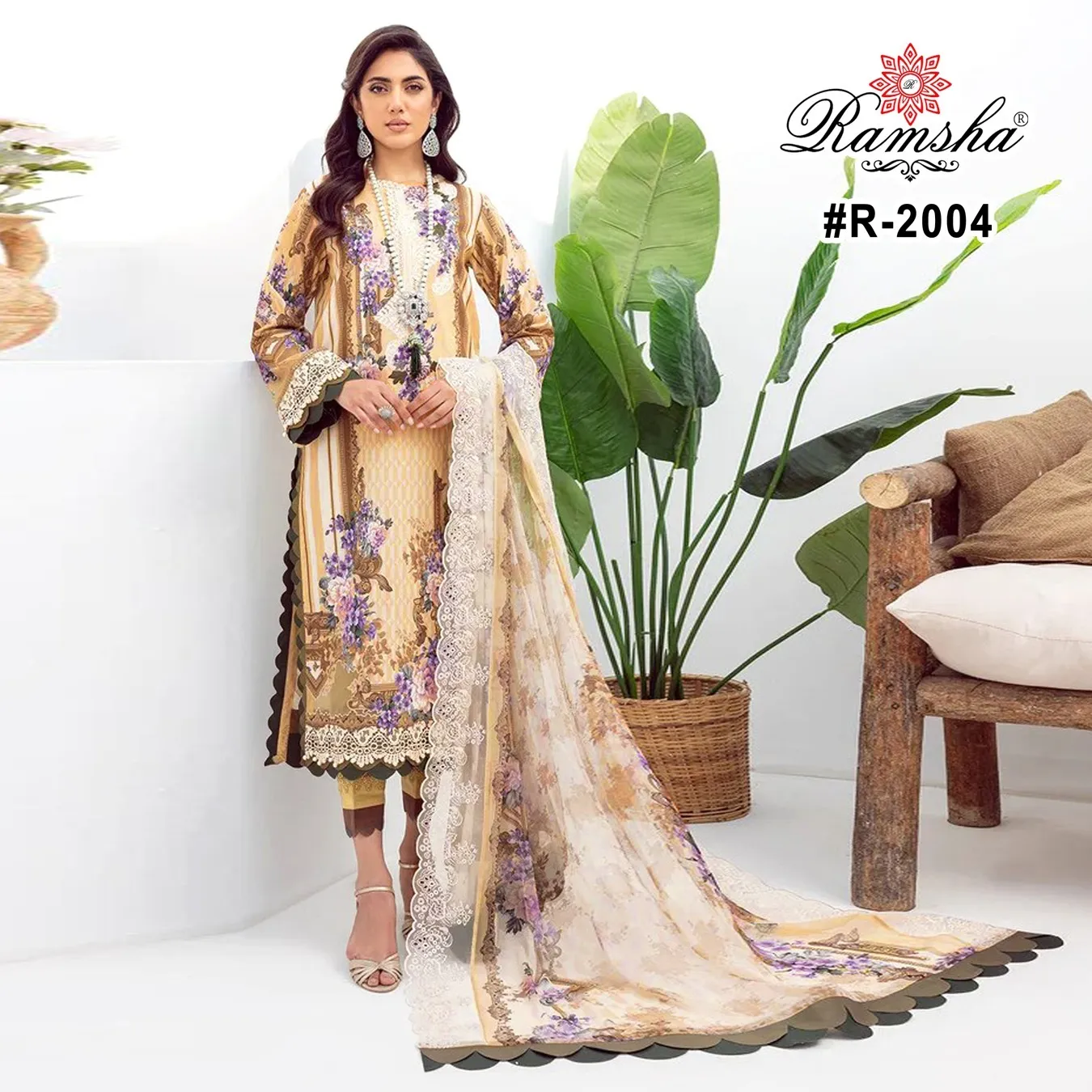 Ramsha Firdous Lawn Wholesale Pakistani Suit Collection — Wholesale Readymade Suit, Ramsha wholesale from Surat — view 4