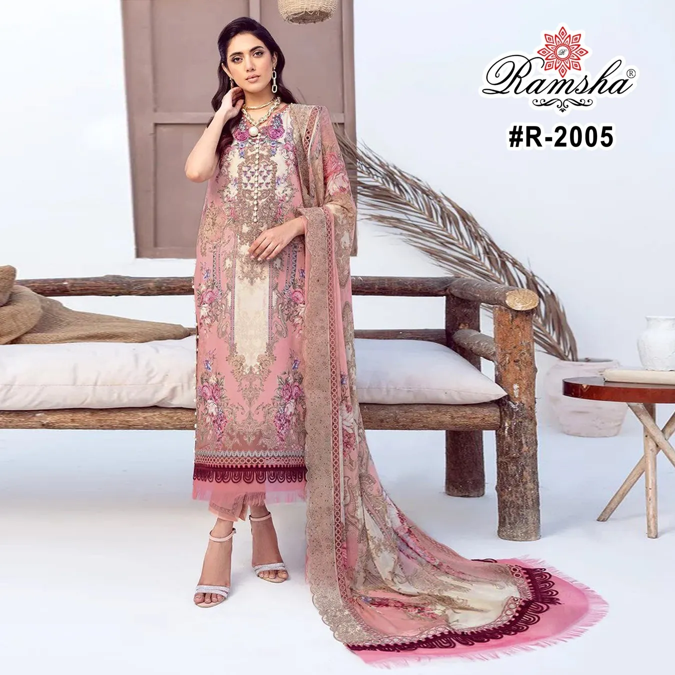 Ramsha Firdous Lawn Wholesale Pakistani Suit Collection — Wholesale Readymade Suit, Ramsha wholesale from Surat — view 5