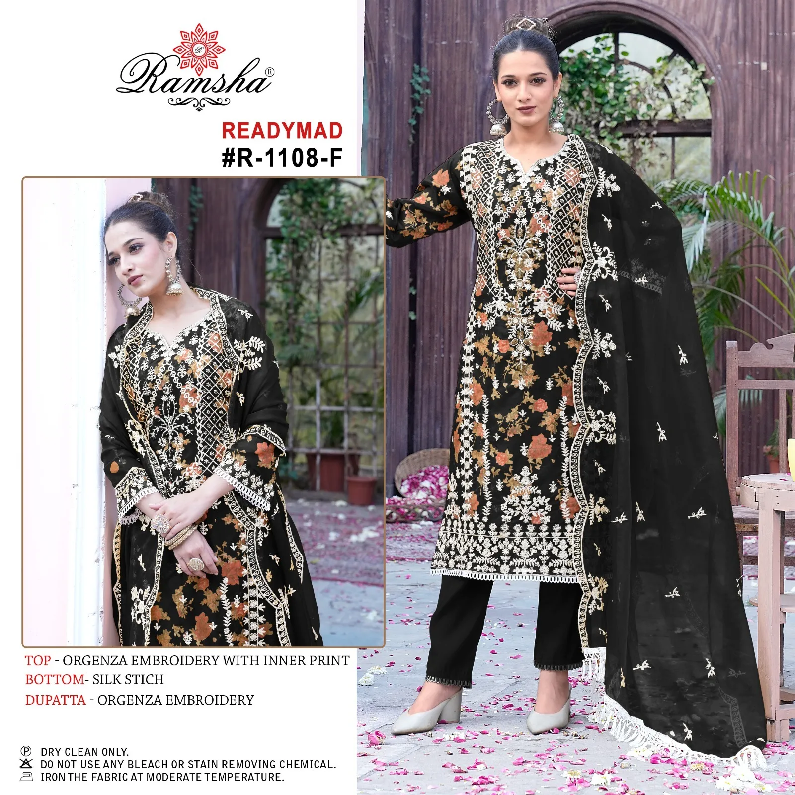 Ramsha R 1108 Nx Organza Wholesale Pakistani Salwar Suit Collection — Wholesale Readymade Suit, Ramsha wholesale from Surat — view 5