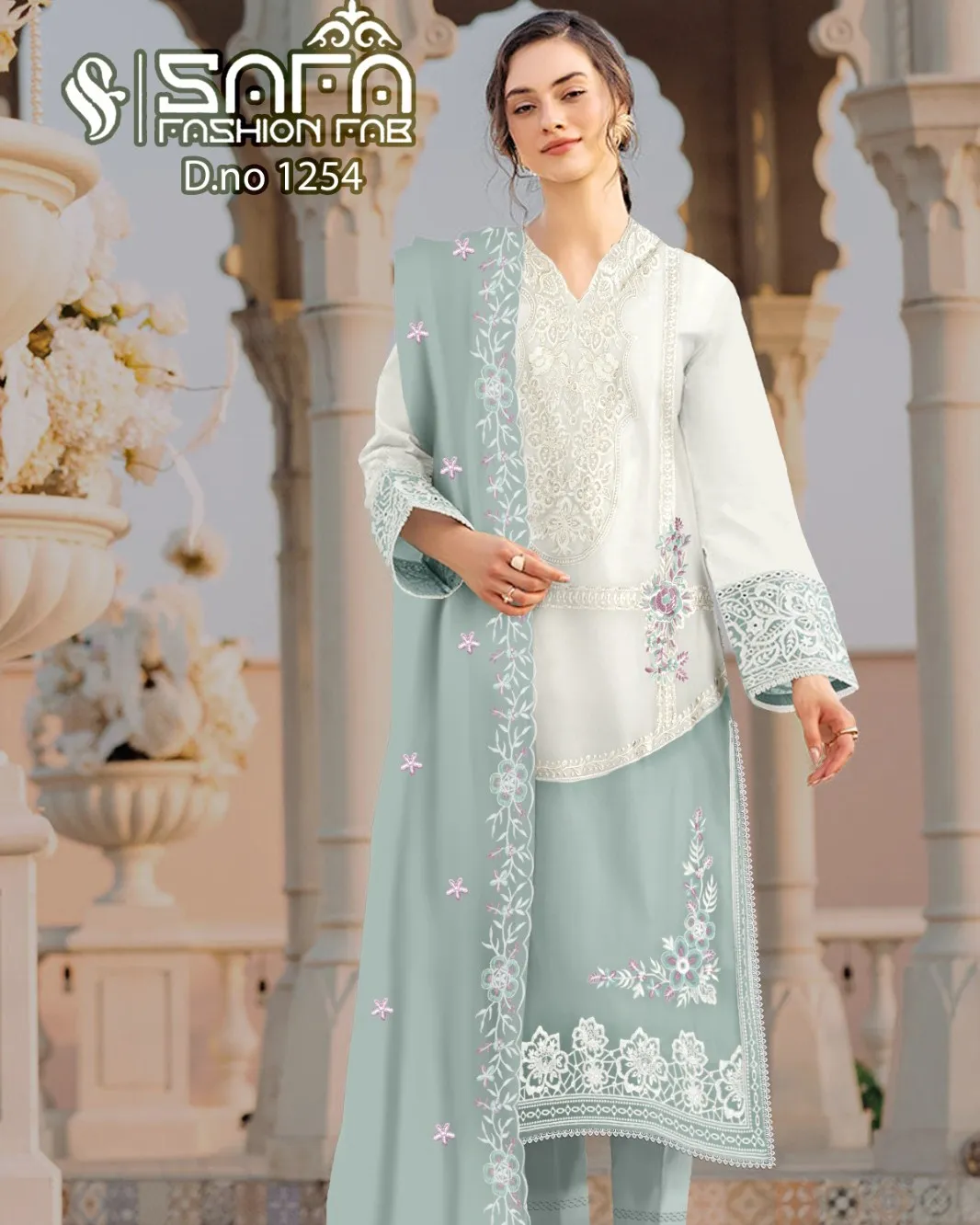 Safa Fashion Fab 1254 Georgette Wholesale Pakistani Readymade Salwar Suit Collection