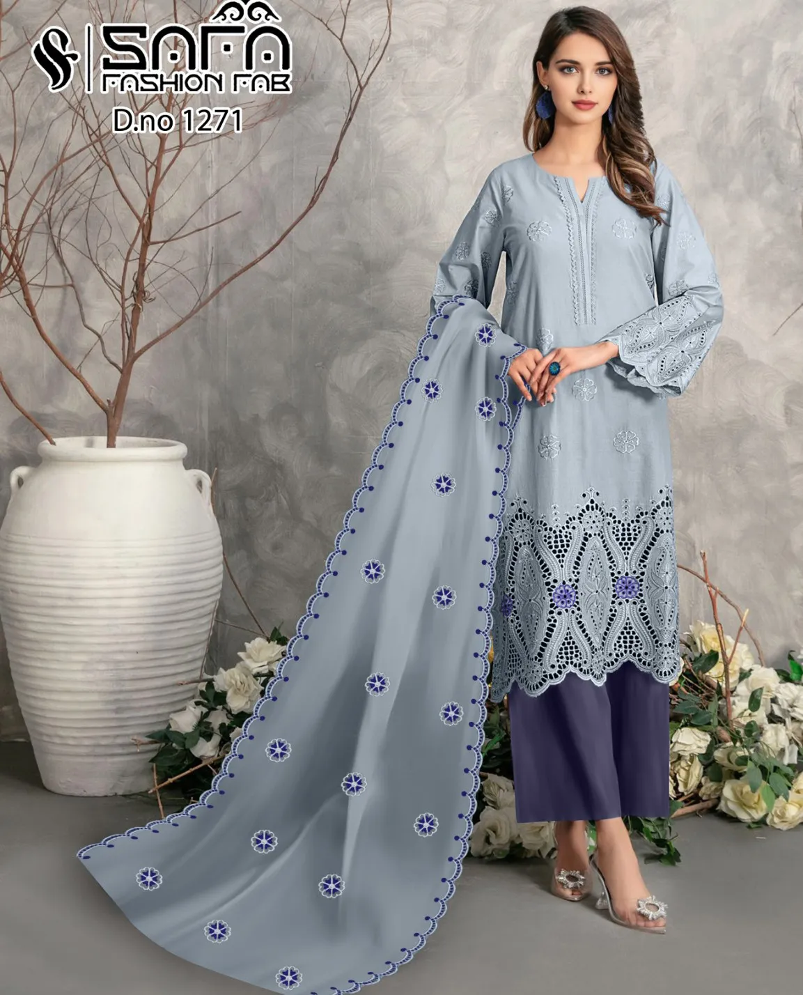 Safa Fashion Fab 1271 Viscous Wholesale Readymade Pakistani Salwar Suit Collection