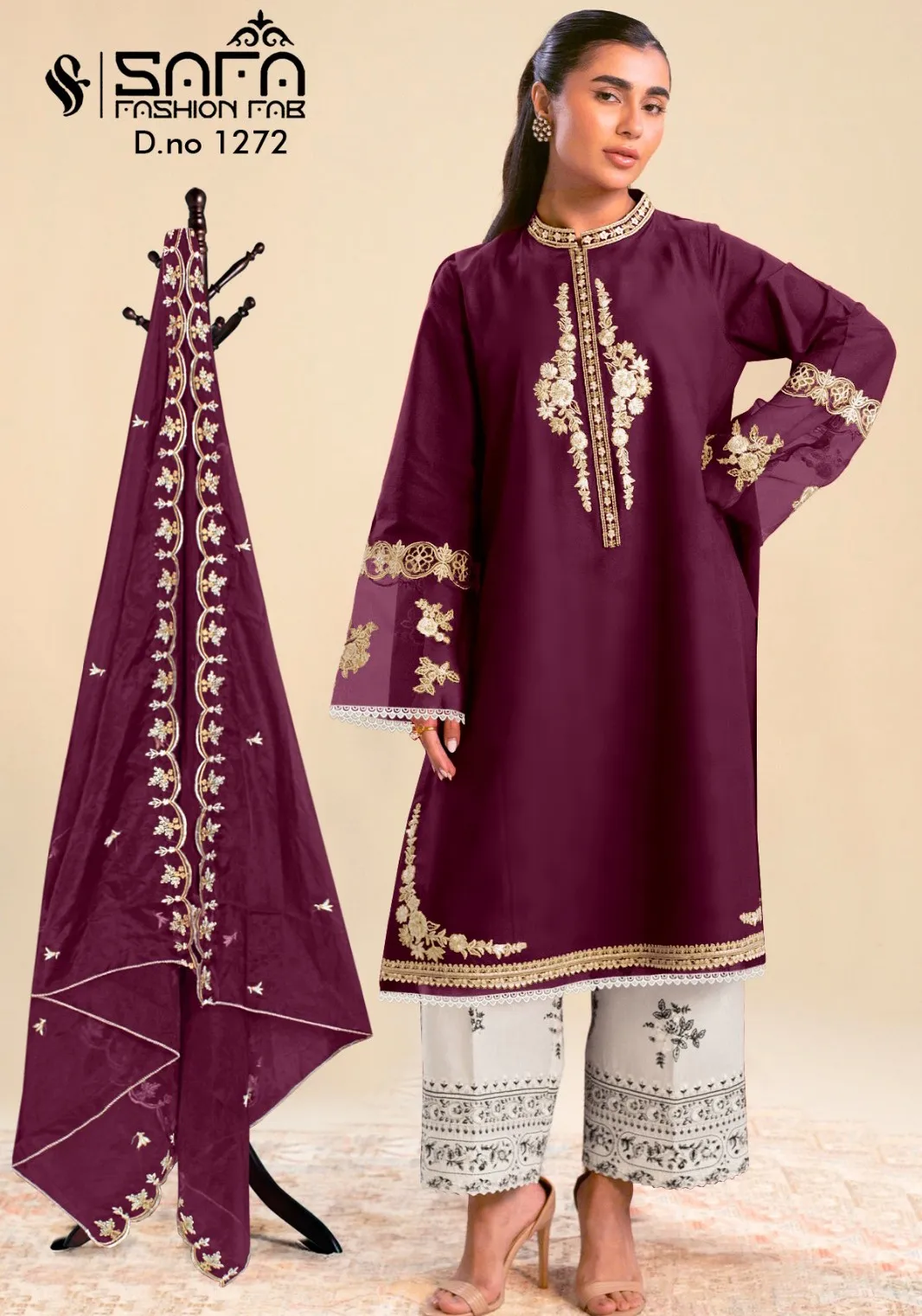 Safa Fashion Fab 1272 Viscose Wholesale Pakistani Suit Collection