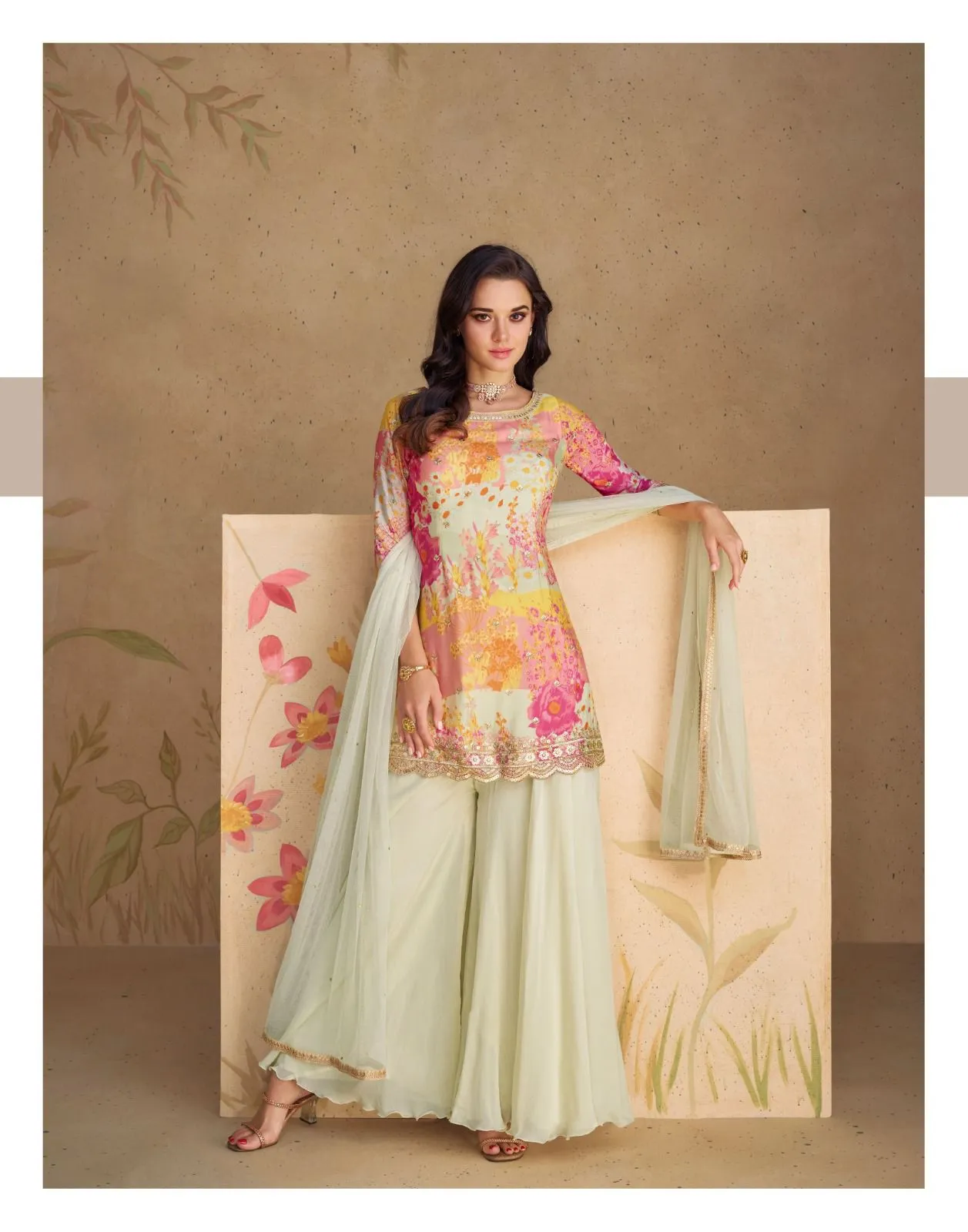 Sayuri Designer Sangam Real Chinon Silk Wholesale Readymade Suit Collection - Image 2