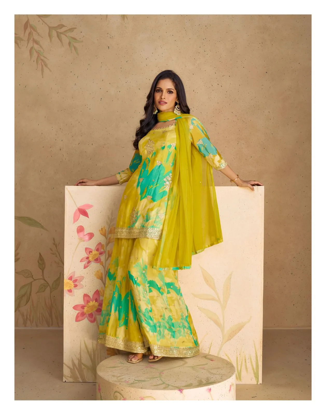Sayuri Designer Sangam Real Chinon Silk Wholesale Readymade Suit Collection - Image 5
