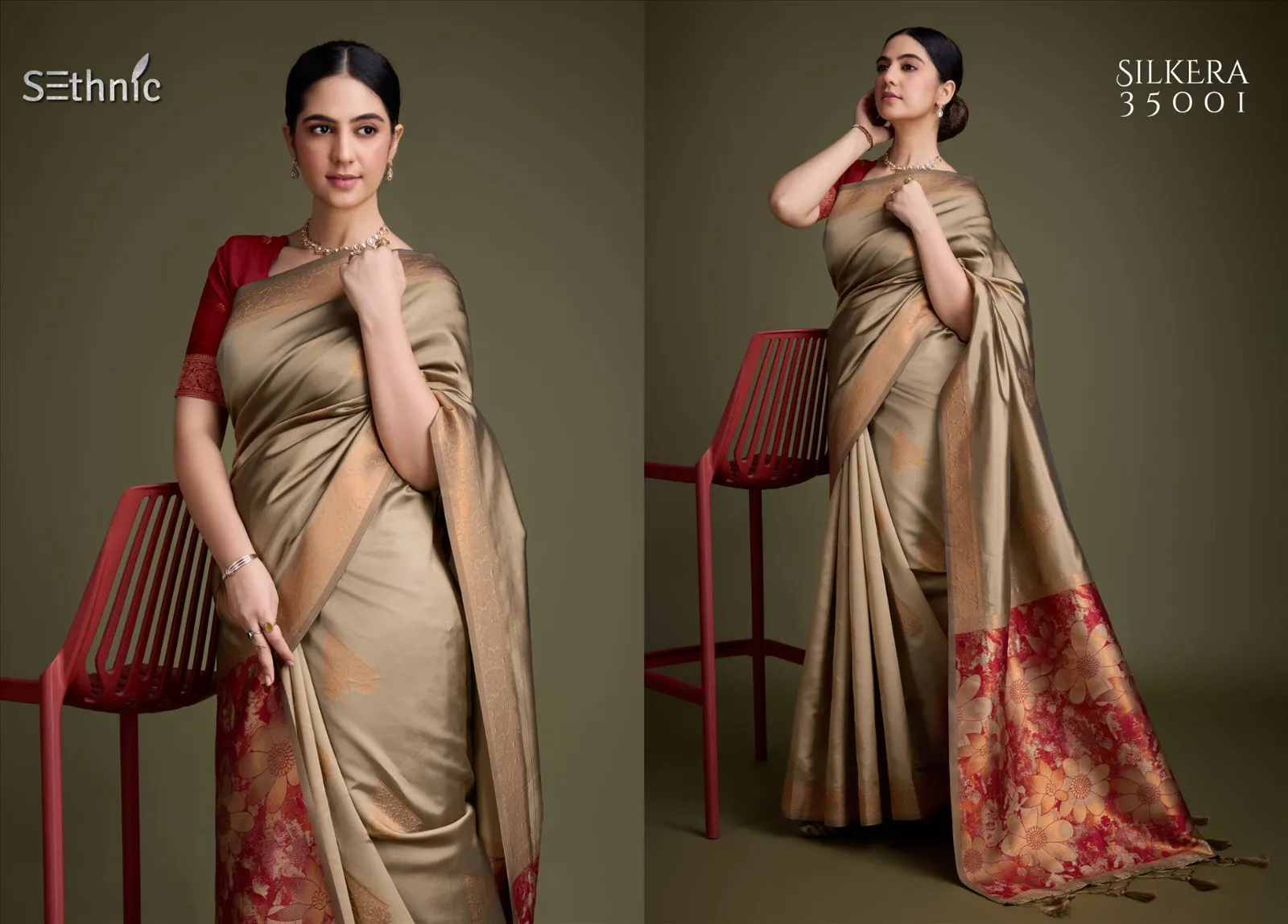 Sethnic Silkera Designer Soft Banarasi Silk Wholesale Sarees Collection - Image 9
