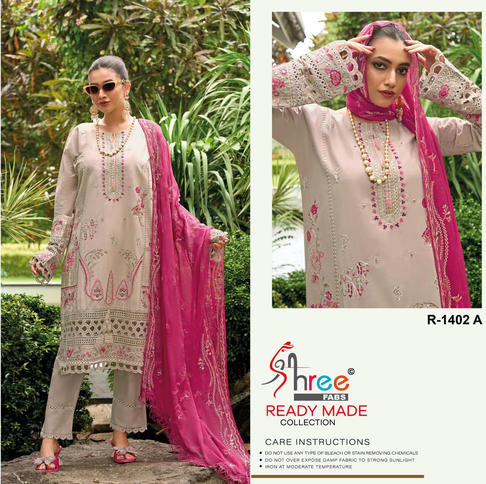 Shree R 1402 A To D Combric Cotton Wholesale Readymade Salwar Suit Collection