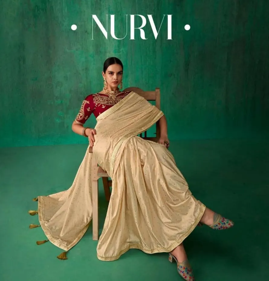 Shubh Saree Nurvi Sartin Jecard Wholesale Saree Collection
