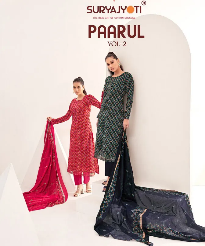 Suryajyoti Paroo Vol 2 Pure Cotton Wholesale Unstitched Suit Collection