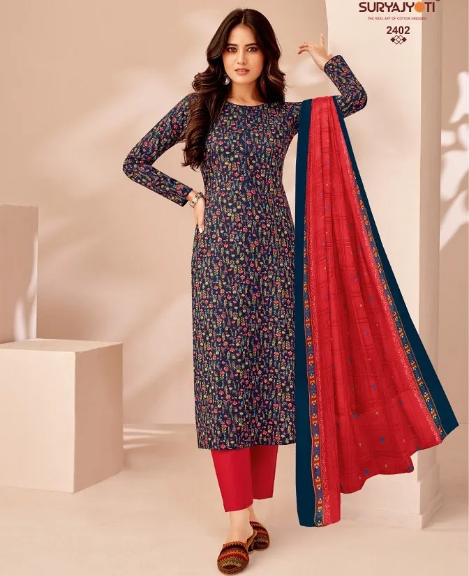 Suryajyoti Suhana Vol 24 Cambric Cotton Wholesale Unstitched Salwar Suit Collection