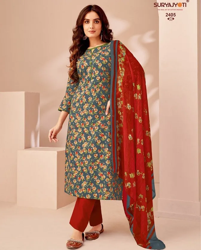 Suryajyoti Suhana Vol 24 Cotton Wholesale Unstitched Salwar Suit Collection