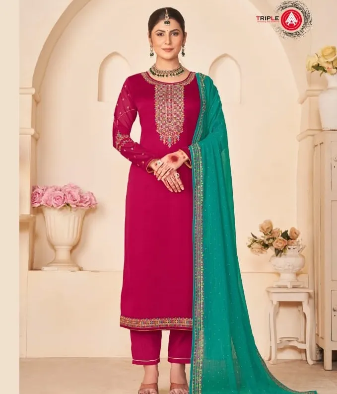 Triple Aaa Anokhi Silk Wholesale Unstitched Salwar Suit Collection