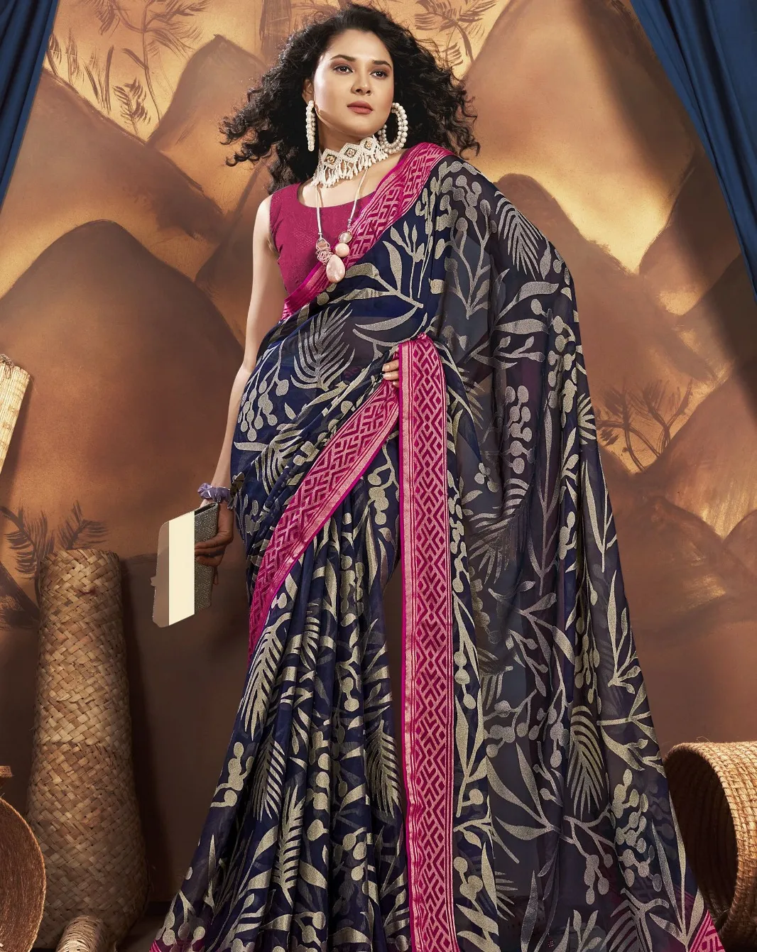 Vallabhi Oviya Brasso Printed Wholesale Fancy Sarees Collection