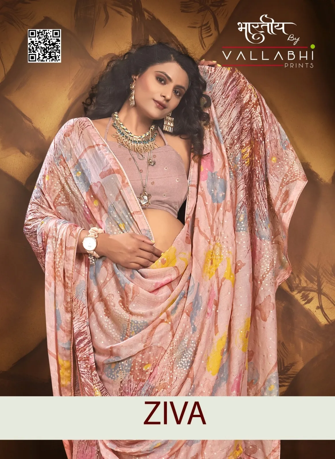 Vallabhi Prints Ziva Moss Georgett Wholesale Fancy Sarees Collection