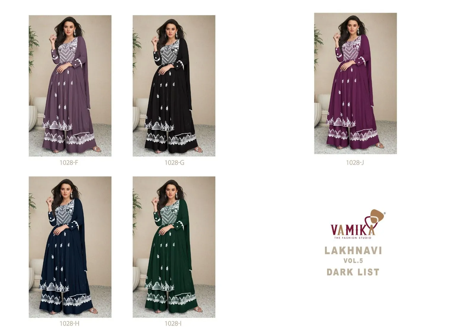 Vamika Lakhnavi Vol 5 Dark List Rayon Wholesale Readymade Salwar Suit Collection — Wholesale Readymade Suit, vamika wholesale from Surat — view 2