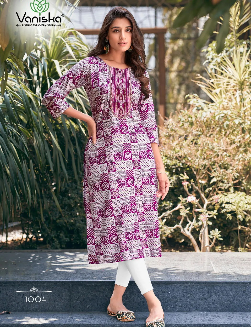 Vaniska Charming Vol 1 Rayon Foil Printed Wholesale Kurti Collection
