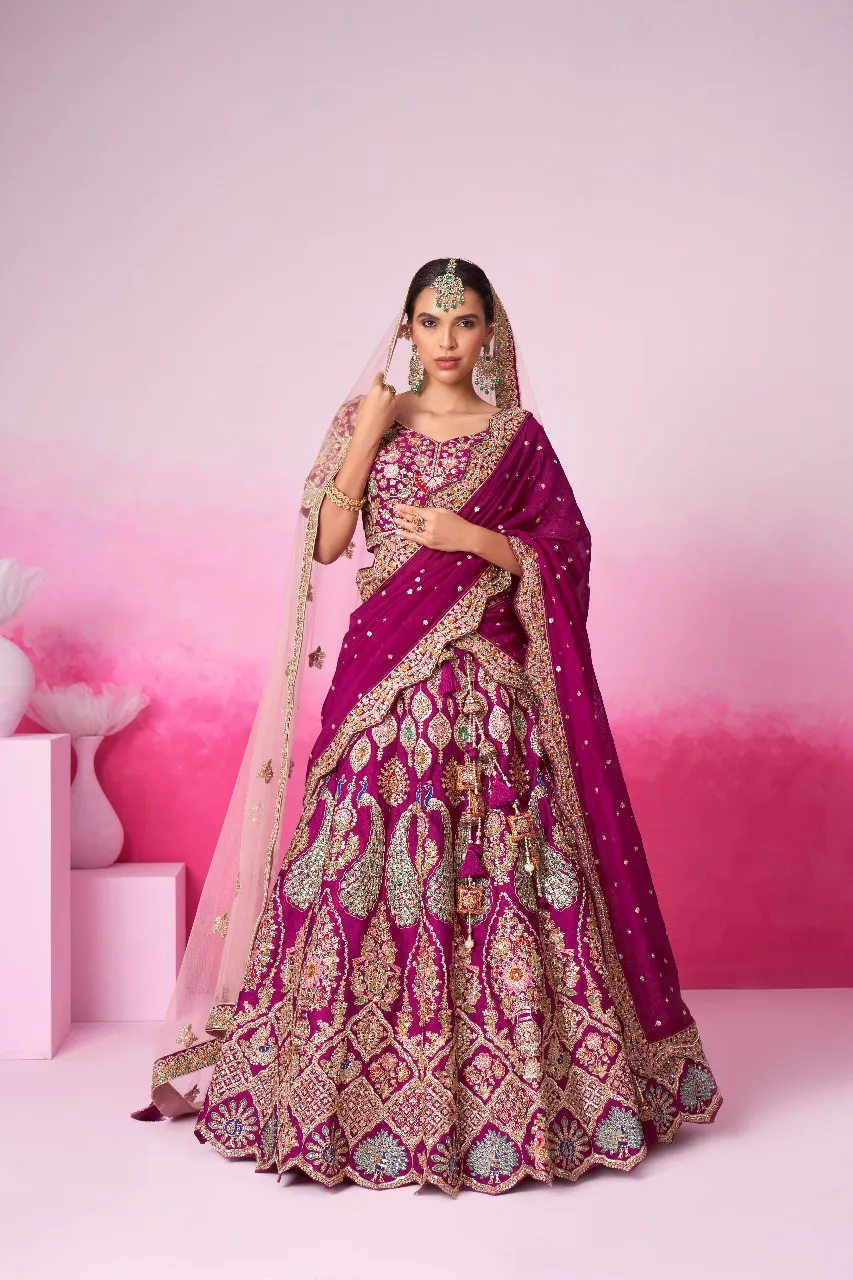 Vardan Ethnic 6043 Series Silk Wholesale Lehenga Choli Collection - Image 4