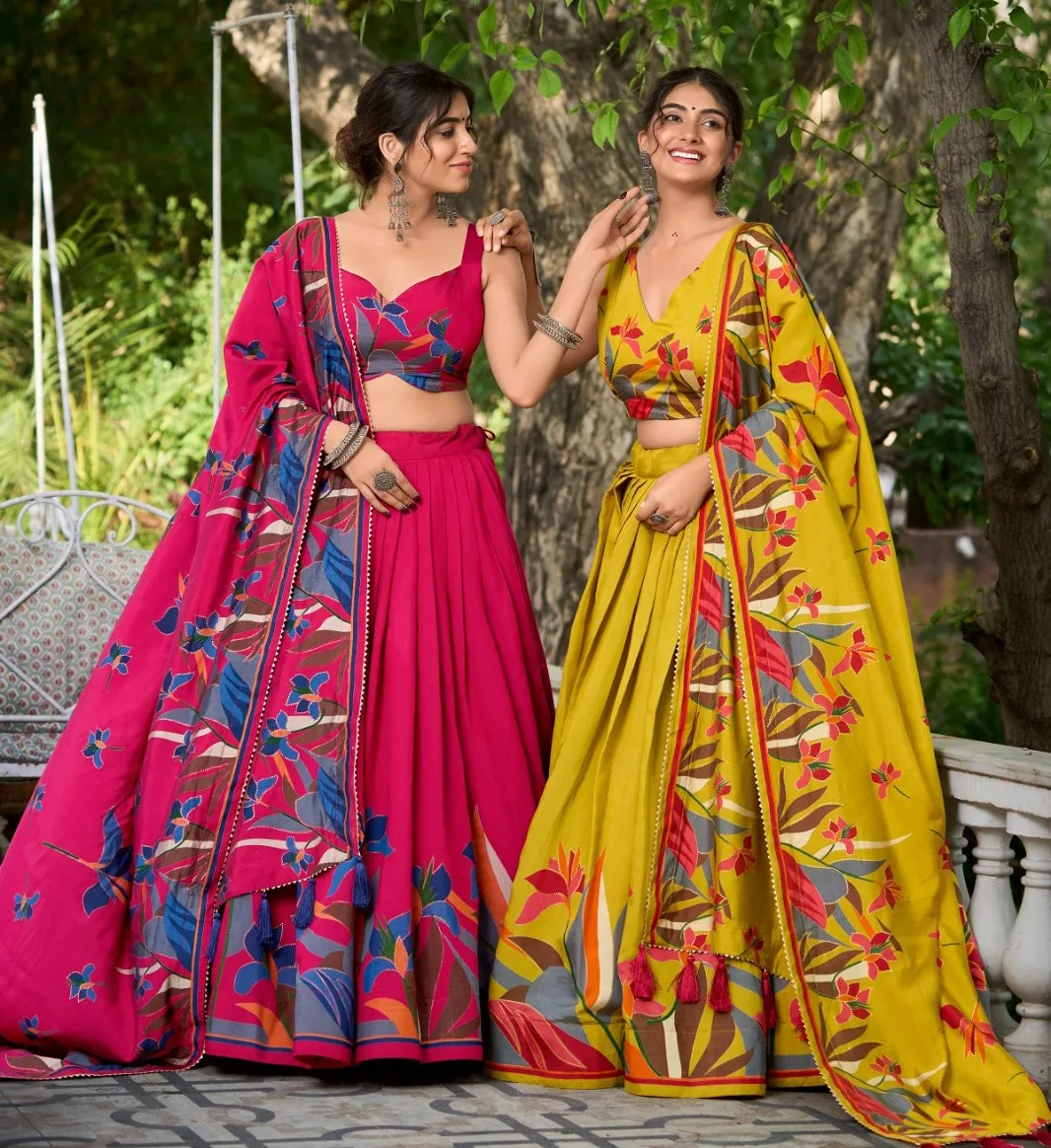 Vardan Ethnic Devasree Polyester Viscose Chanderi Wholesale Lehenga Collection