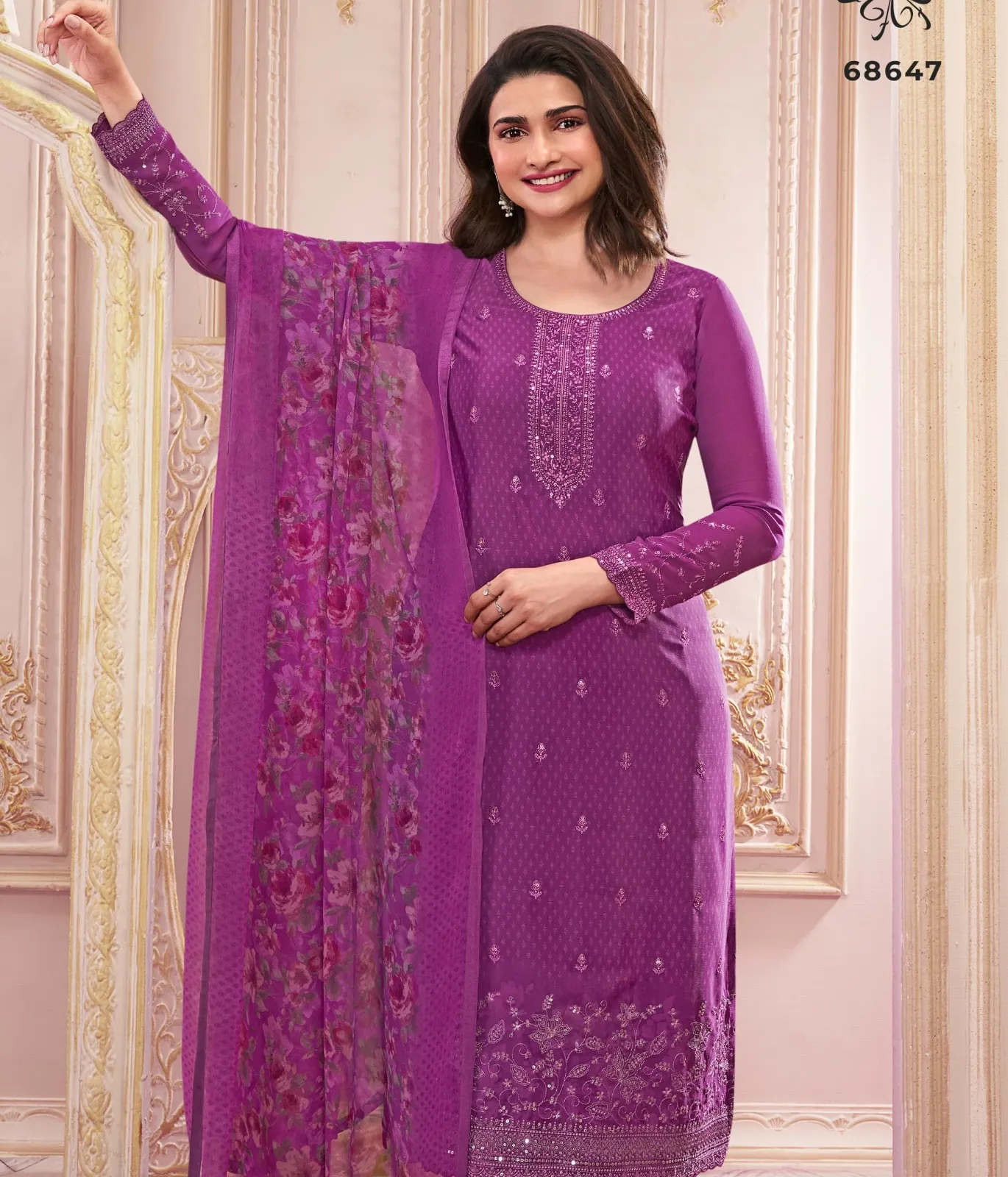 Vinay Silkina Royal Crepe 46 Embroidered Wholesale Designer Salwar Suit Collection