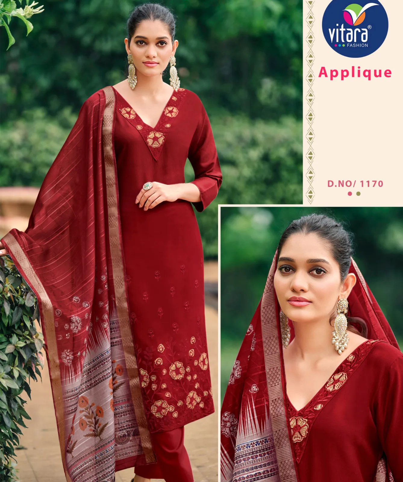 Vitara Applique Rayon Wholesale Readymade Salwar Suit Collection