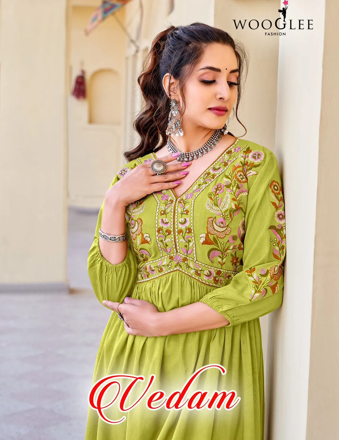 Wooglee Vedam Rayon Wholesale Fancy Kurtis Collection