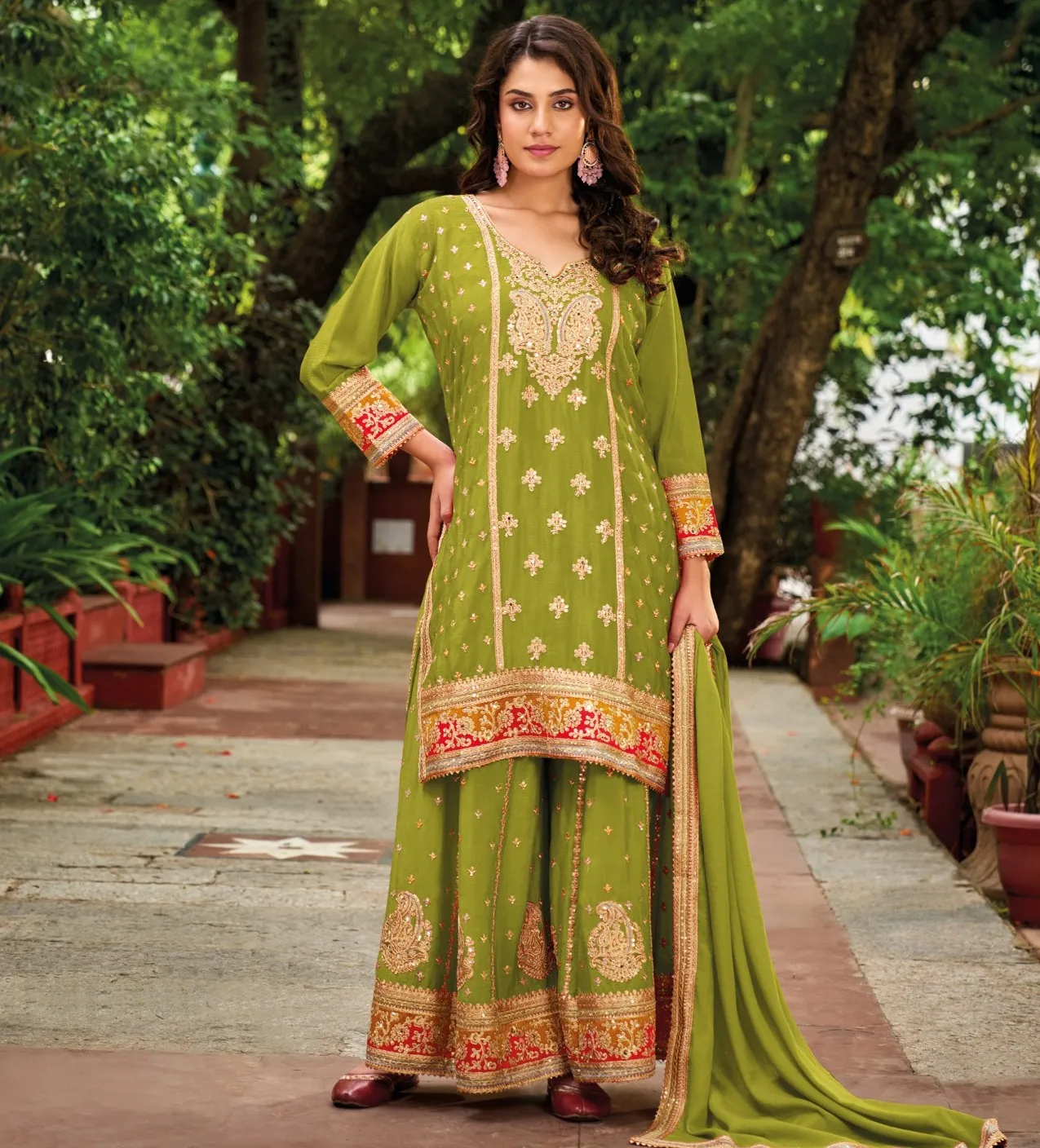 Your Choice Olive Plus Chinon Wholesale Designer Suit Collection