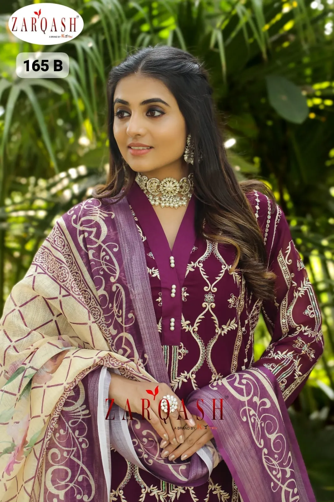 Zarqash 165 Heavy georgette Wholesale Pakistani Readymade Salwar Suit Collection - Image 3