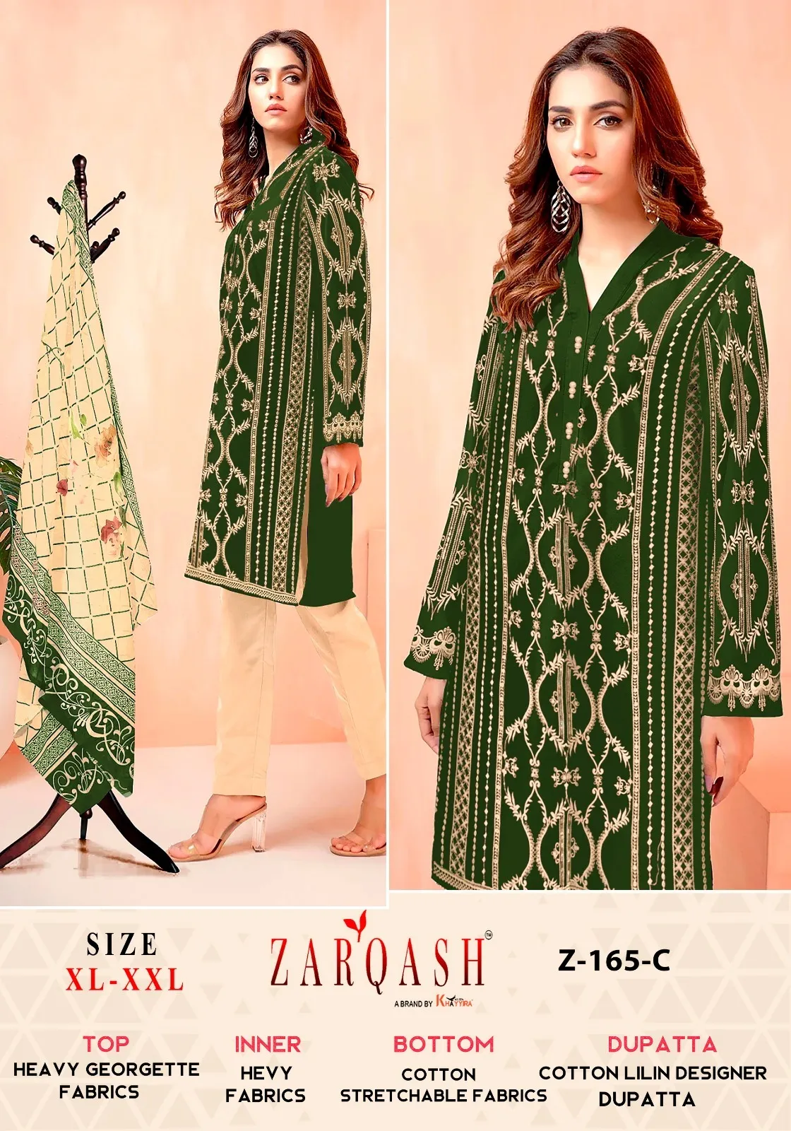 Zarqash 165 Heavy georgette Wholesale Pakistani Readymade Salwar Suit Collection - Image 5