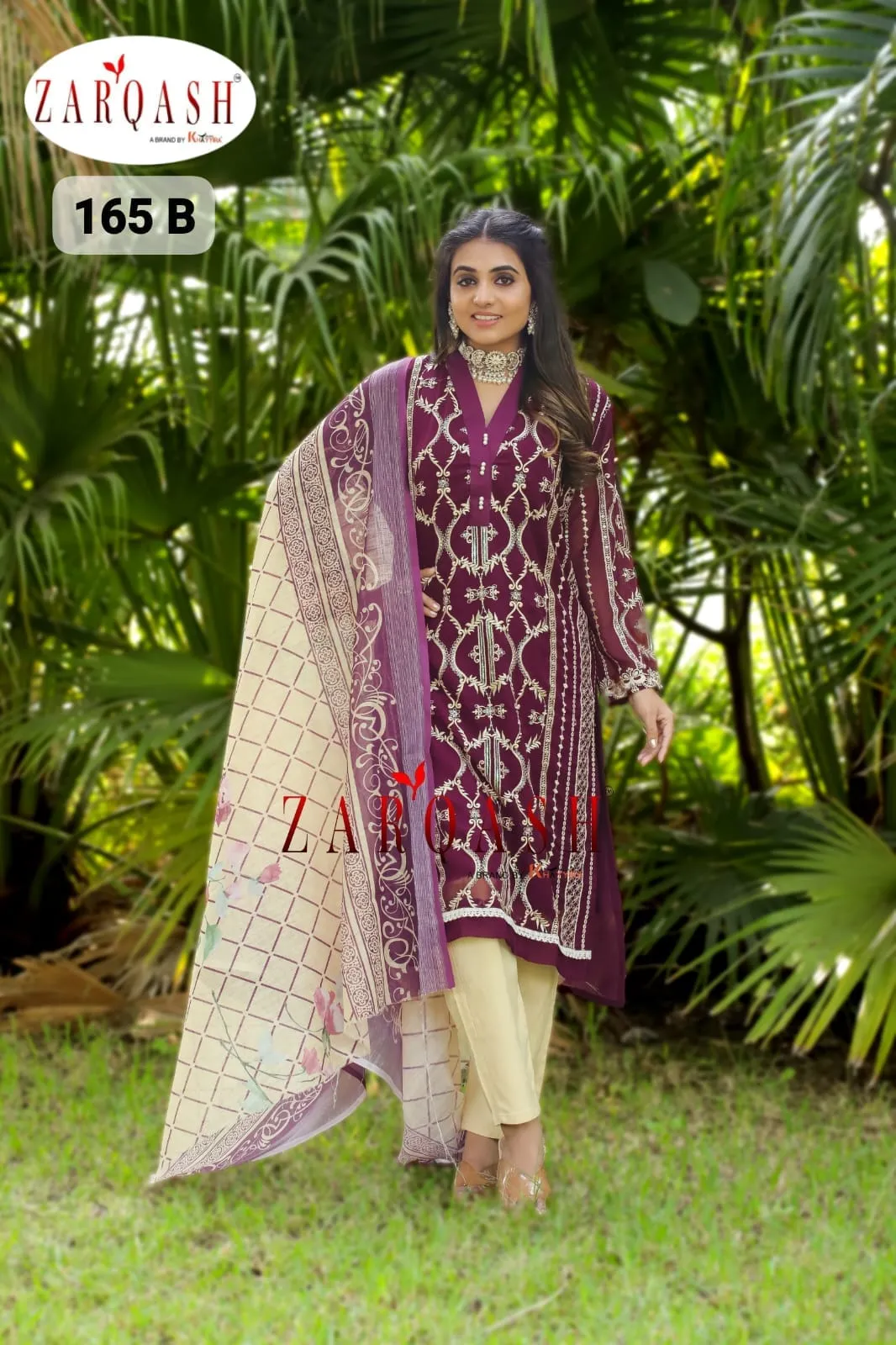 Zarqash 165 Heavy georgette Wholesale Pakistani Readymade Salwar Suit Collection - Image 6