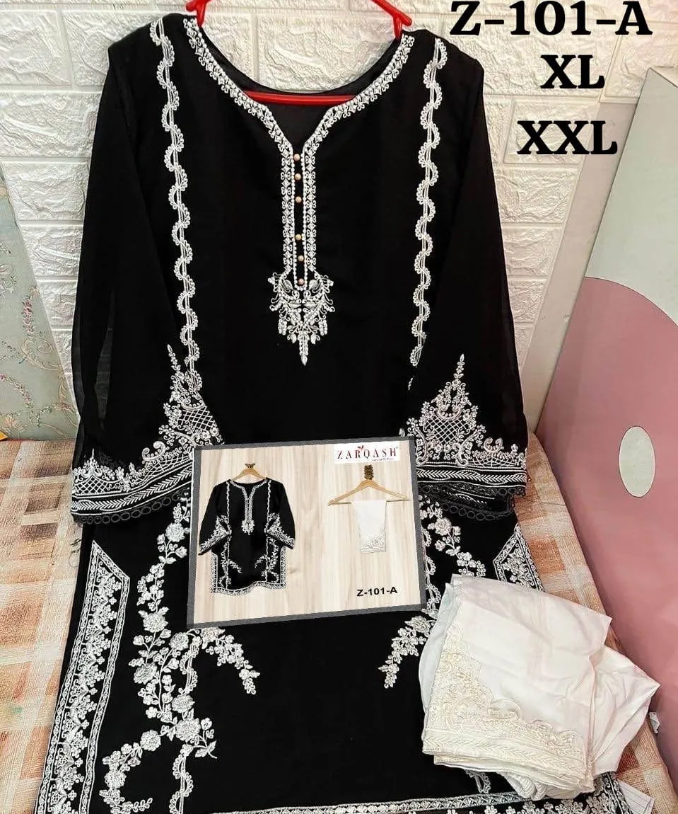 Zarqash D. No Faux Georgette Wholesale Pakistani Readymade Kurti Collection