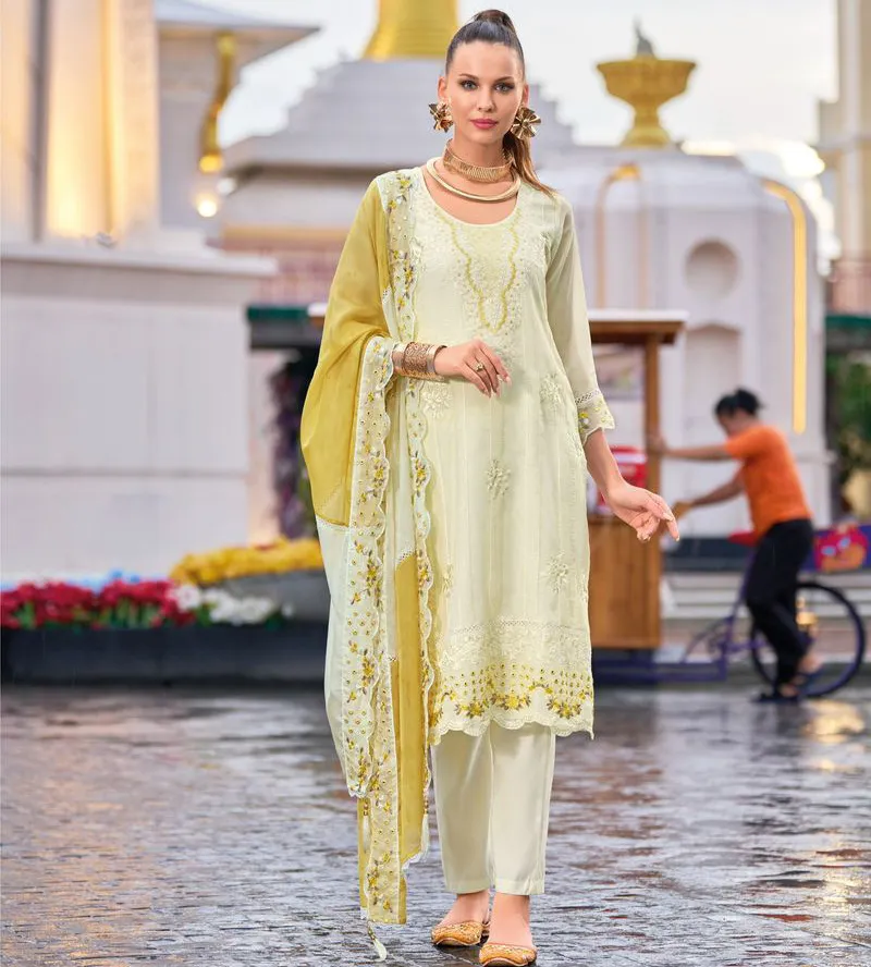 Zaveri Lyra Organza Embroidered Wholesale Readymade Suit Collection