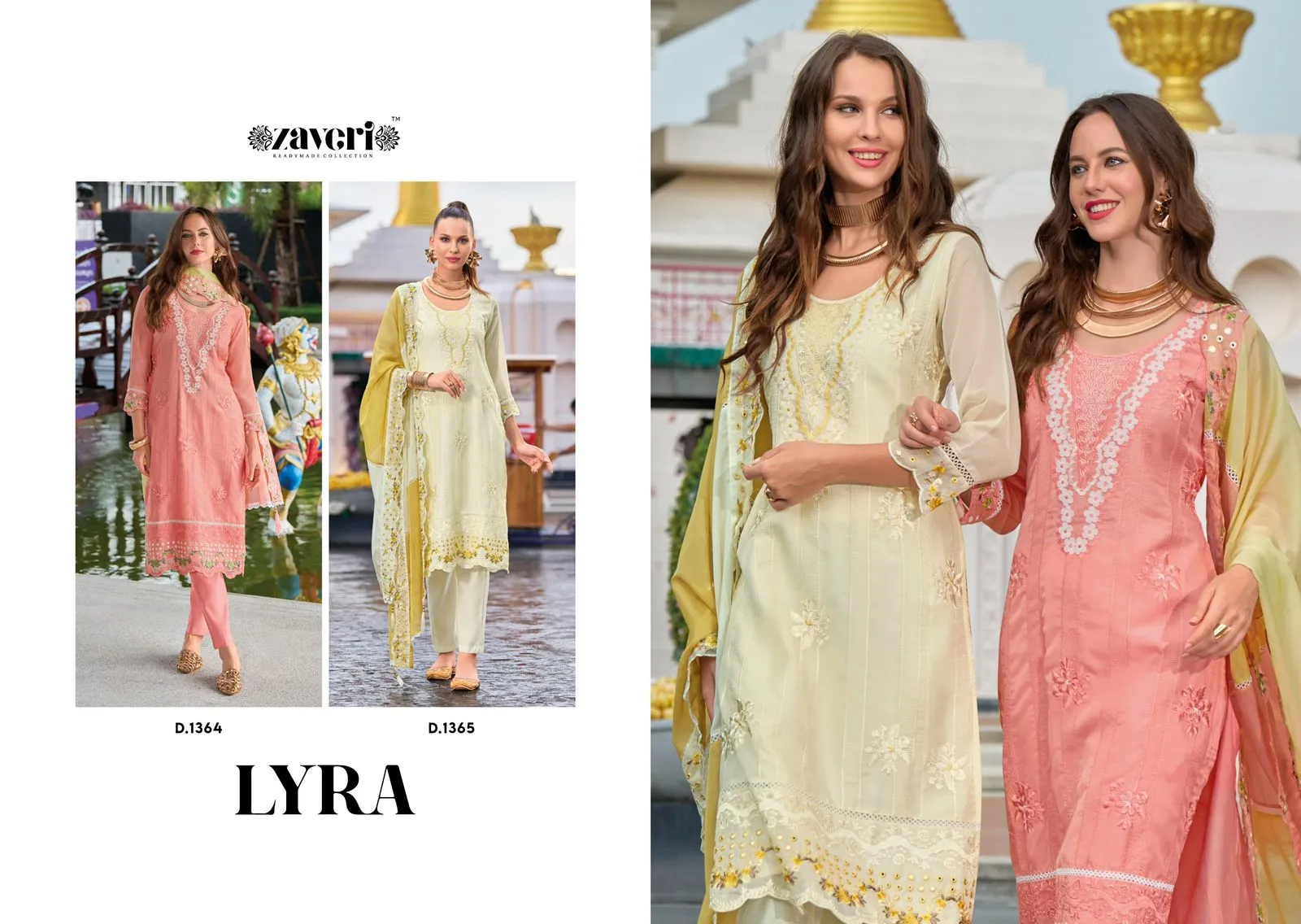 Zaveri Lyra Organza Embroidered Wholesale Readymade Suit Collection — Wholesale Readymade Suit, ZAVERI wholesale from Surat - Gallery Image 2