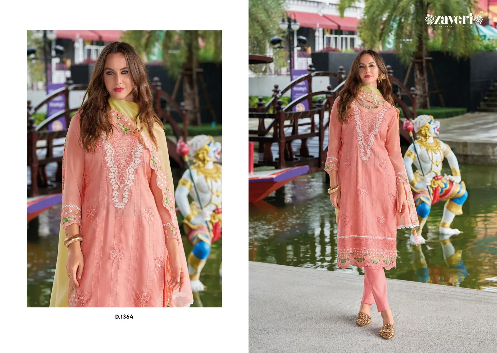 Zaveri Lyra Organza Embroidered Wholesale Readymade Suit Collection — Wholesale Readymade Suit, ZAVERI wholesale from Surat — view 3