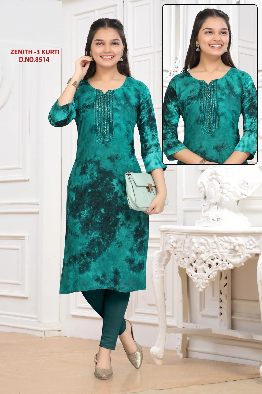 Zenith 3 Kurti 8514 Rayon Printed Wholesale Kids Wear Kurti Collection