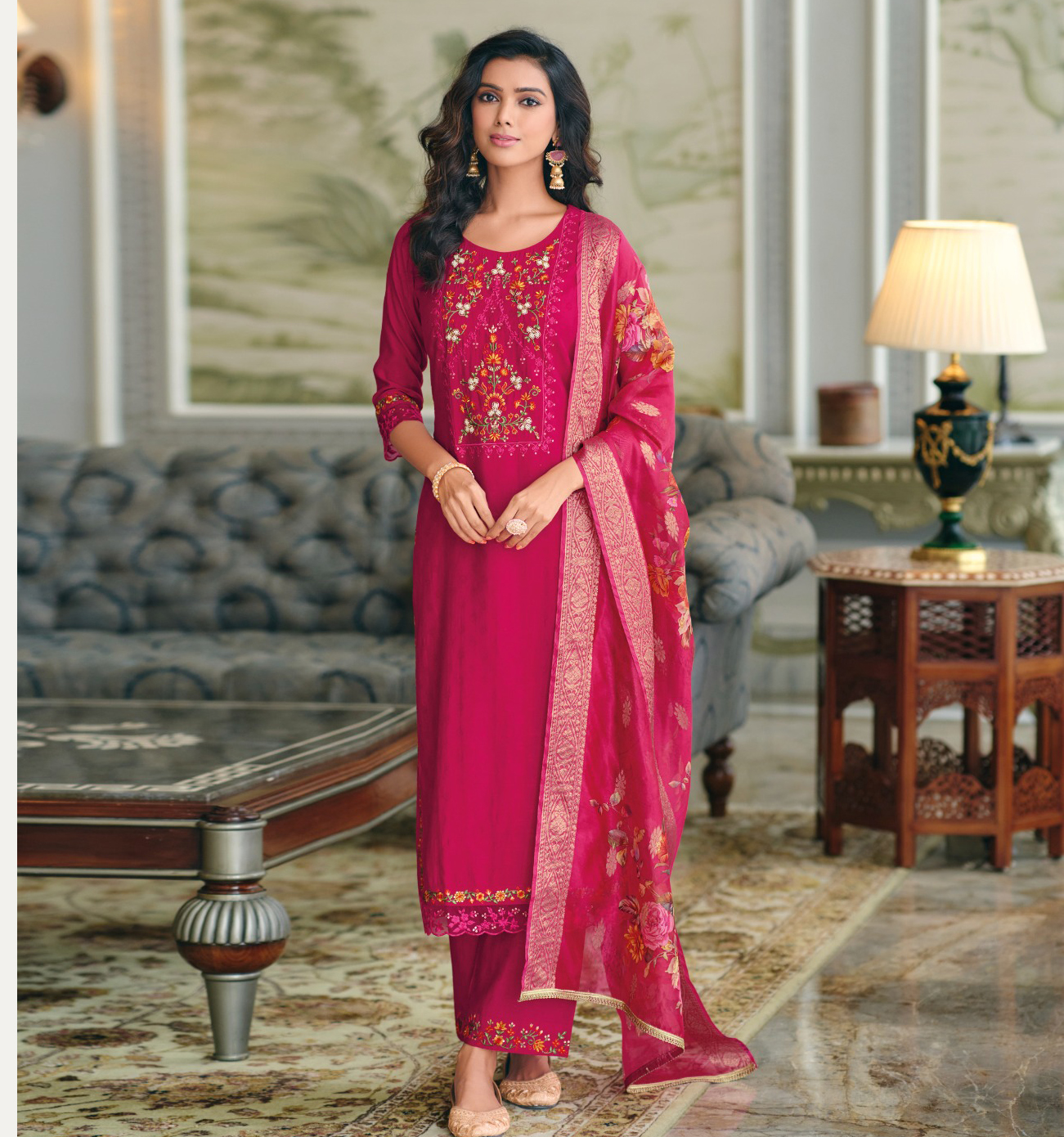 Lily And Lali Rubab Jacquard Viscose Silk Wholesale Readymade Salwar Suit Collection