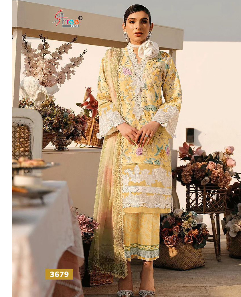 Shree Sobia Nazir Premium Lawn Collection Vol 1 Chiffon Dupatta Wholesale Pakistani Salwar Suit Collection