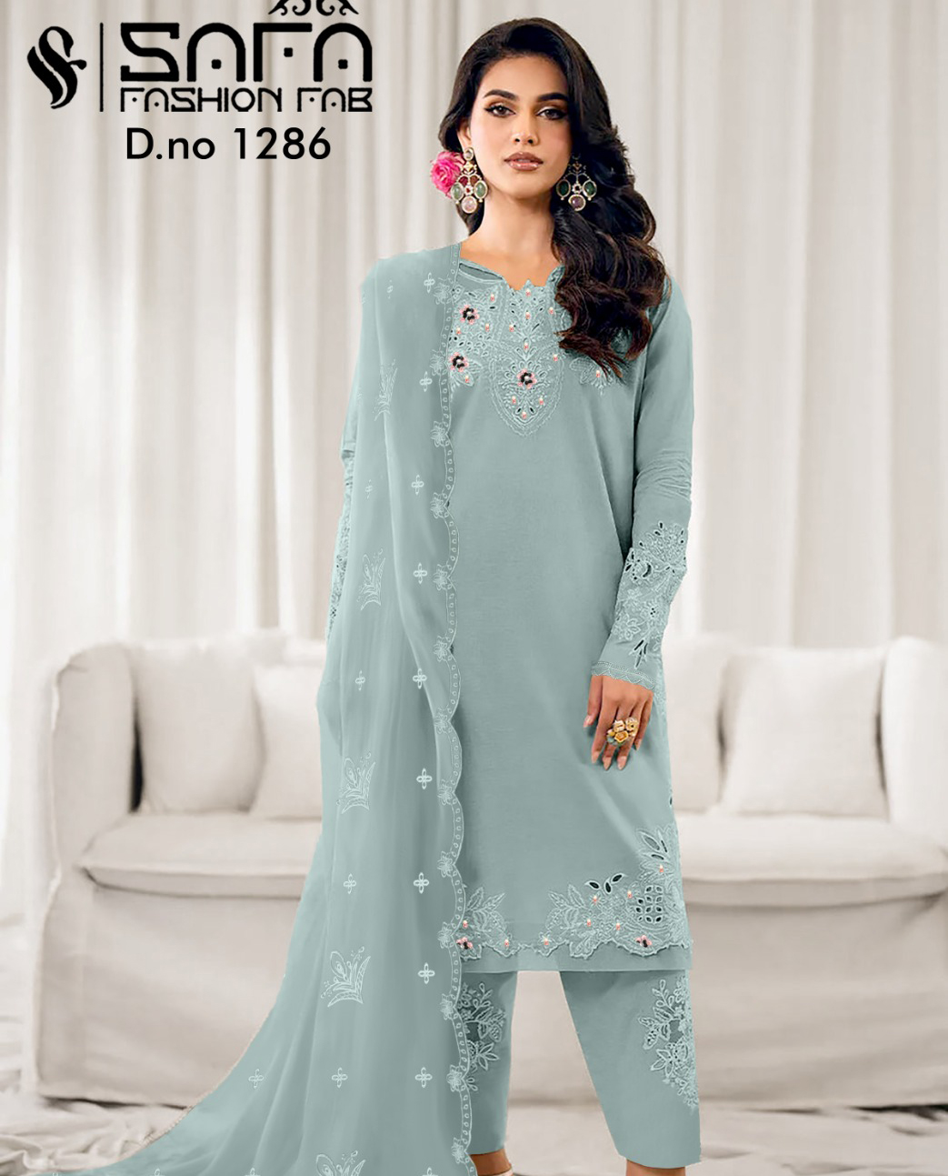 Safa Fashion Fab 1286 Georgette Wholesale Pakistani Salwar Suit Collection