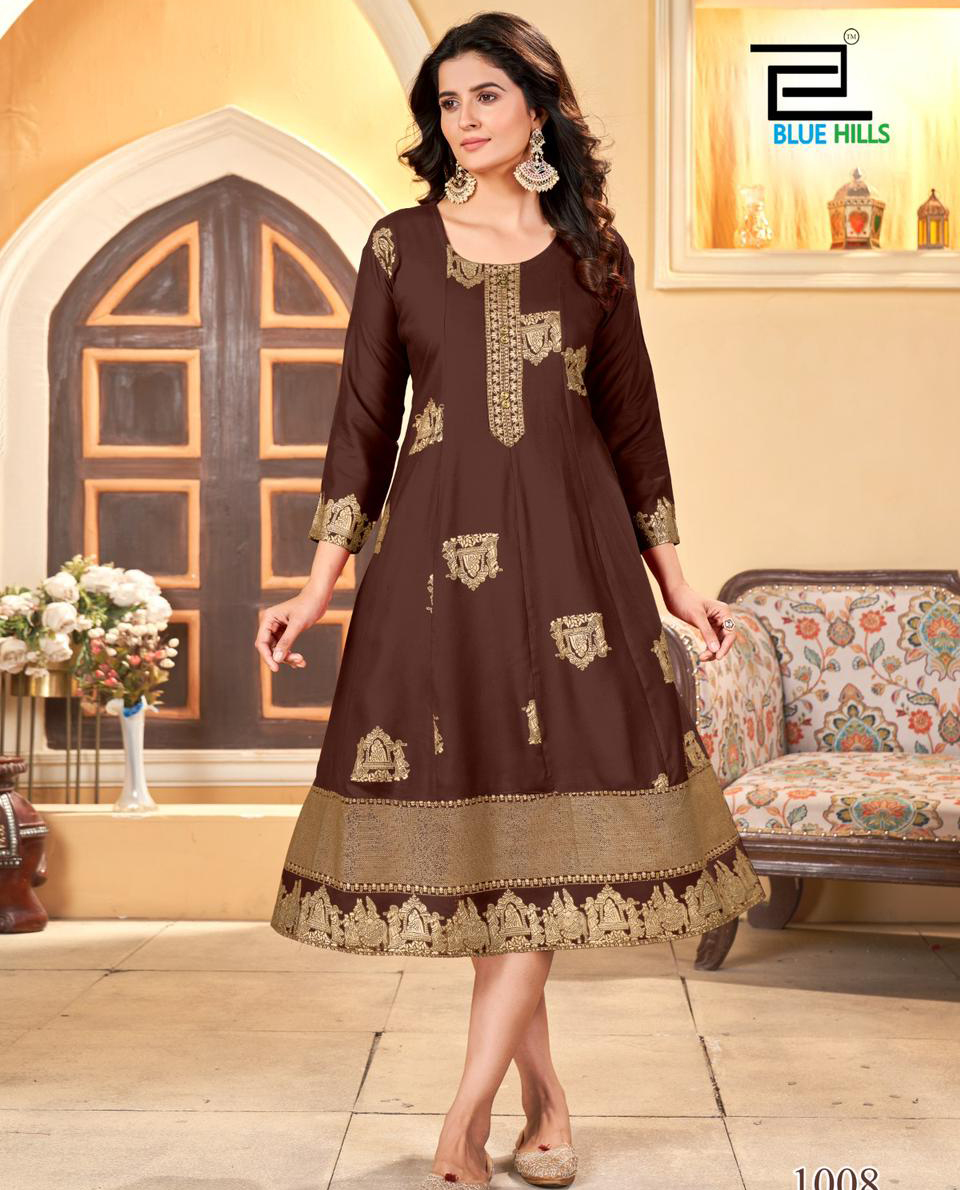 Blue Hills Palki Special Rayon Wholesale Anarkali Kurti Collection