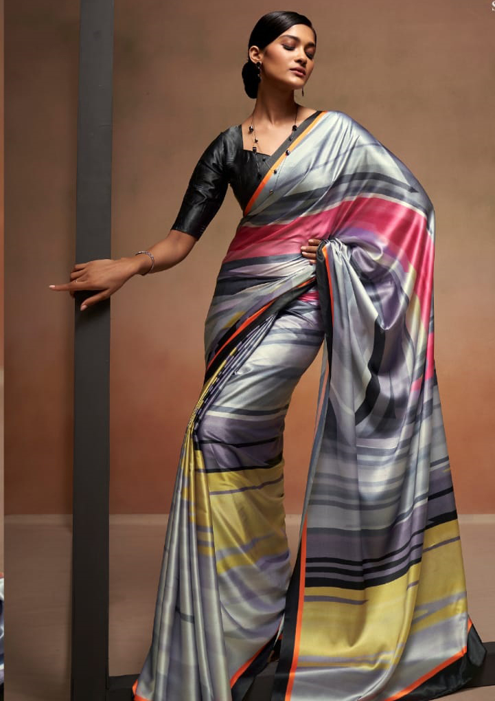 Rajyog Bollywood Sattin Digital Printed Wholesale Fancy Sarees Collection