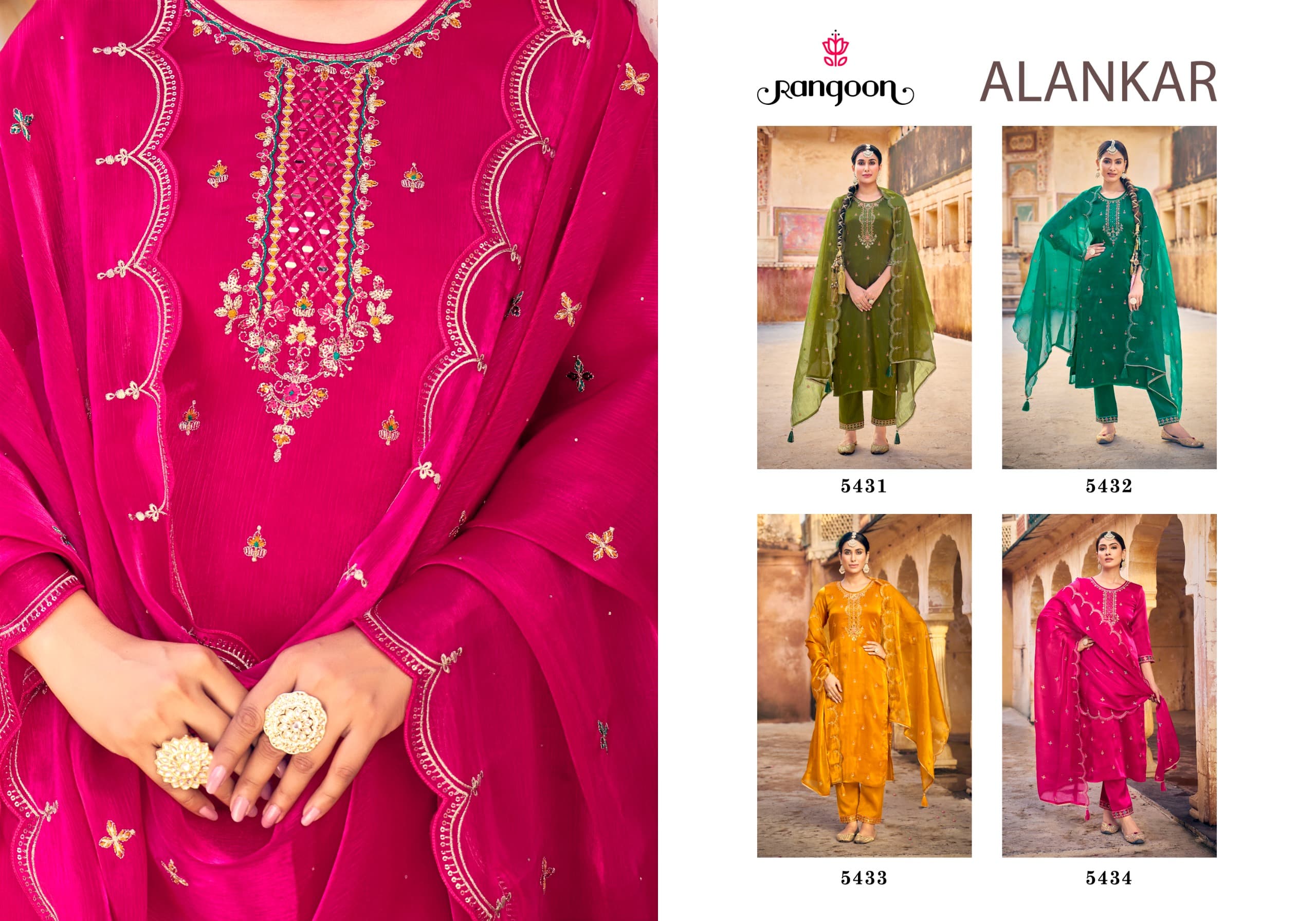 Rangoon Alankar Burberry Silk Wholesale Readymade Salwar Suit Collection - Image 5