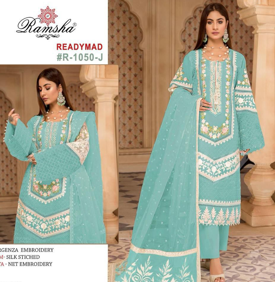 Ramsha R 1050 I To L Organza Wholesale Pakistani Salwar Suit Collection