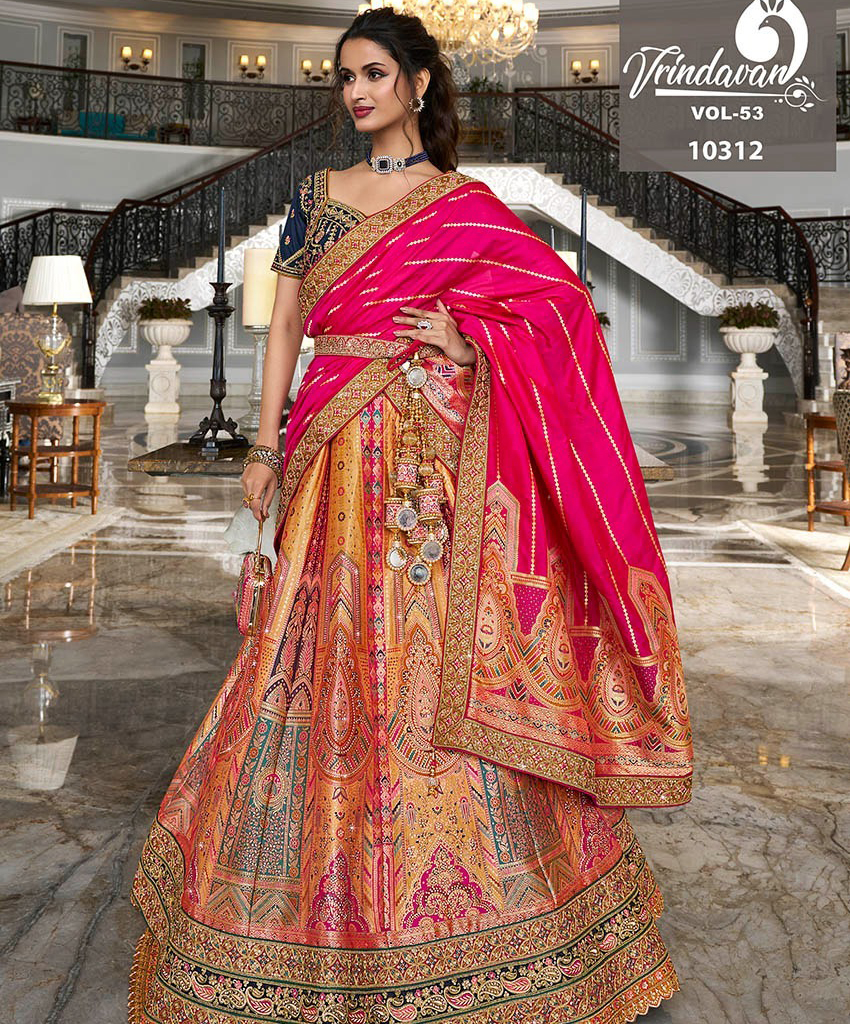 Royal Vrindavan Vol 53 Banarasi Silk Wholesale Designer Lehenga Choli Collection