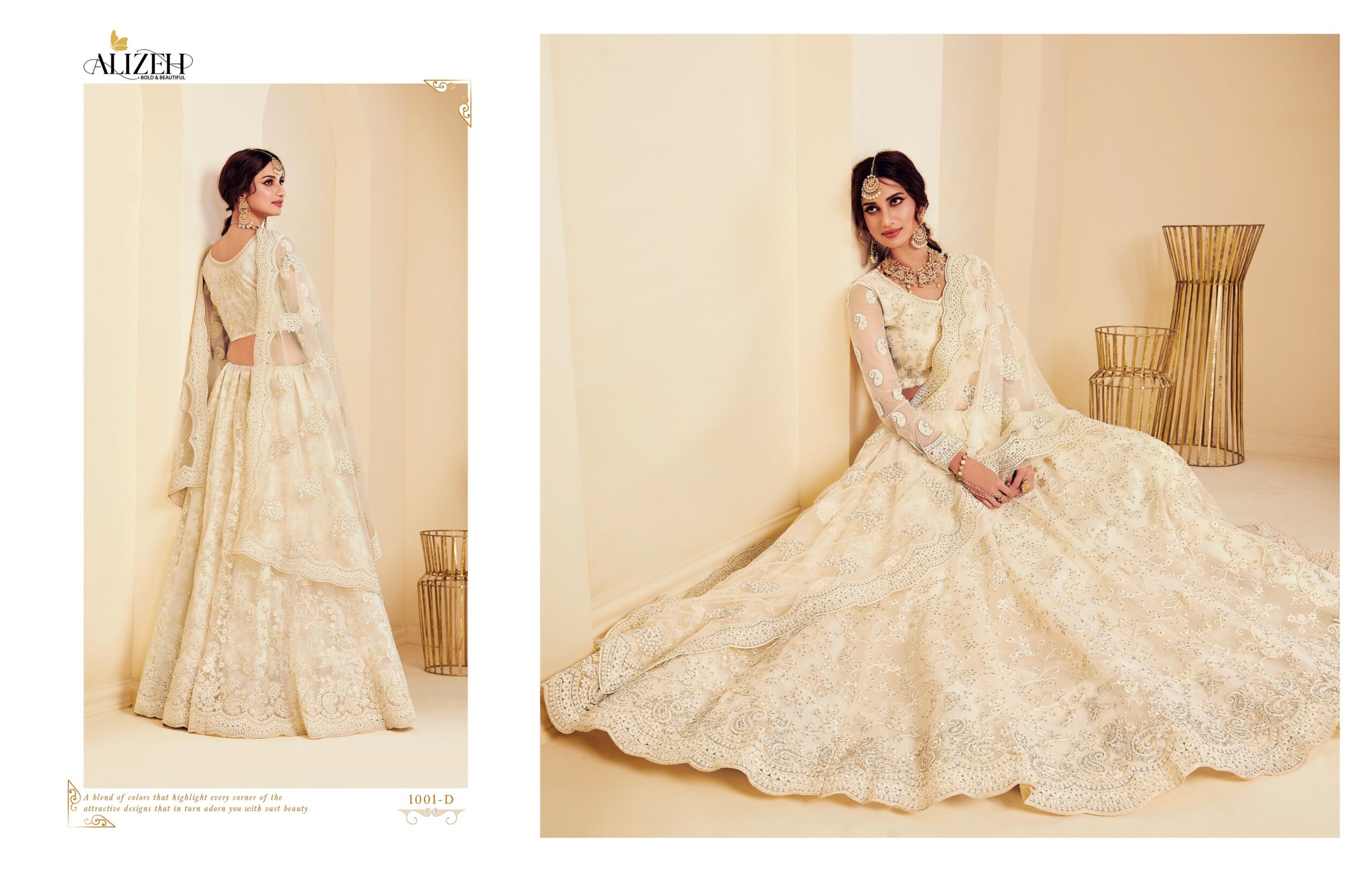 Alizeh Present The White Bride Wedding Wholesale Lehenga Collection - Image 12