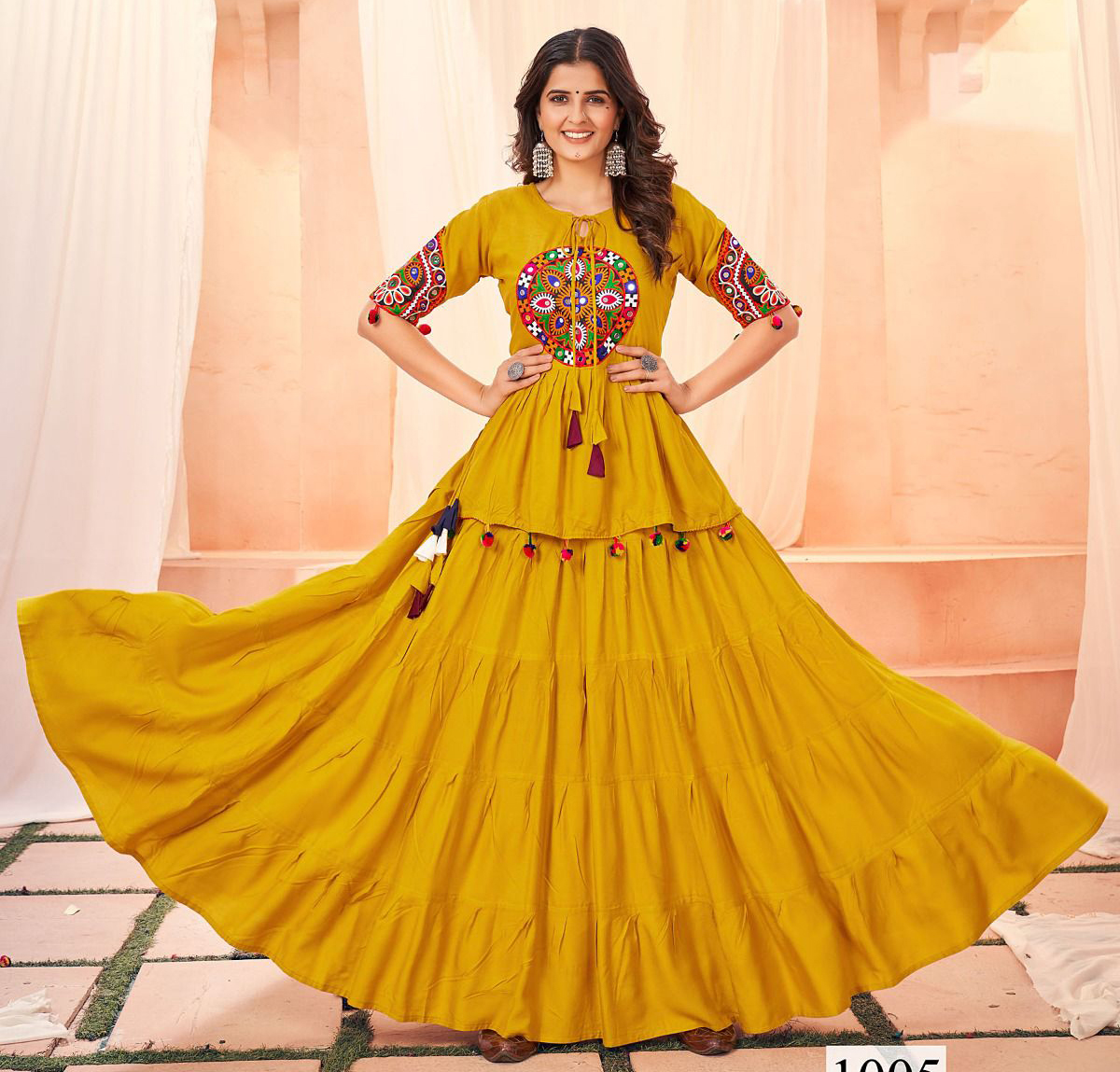 Blue Hills Dholida Heavy Rayon Wholesale Gown Collection