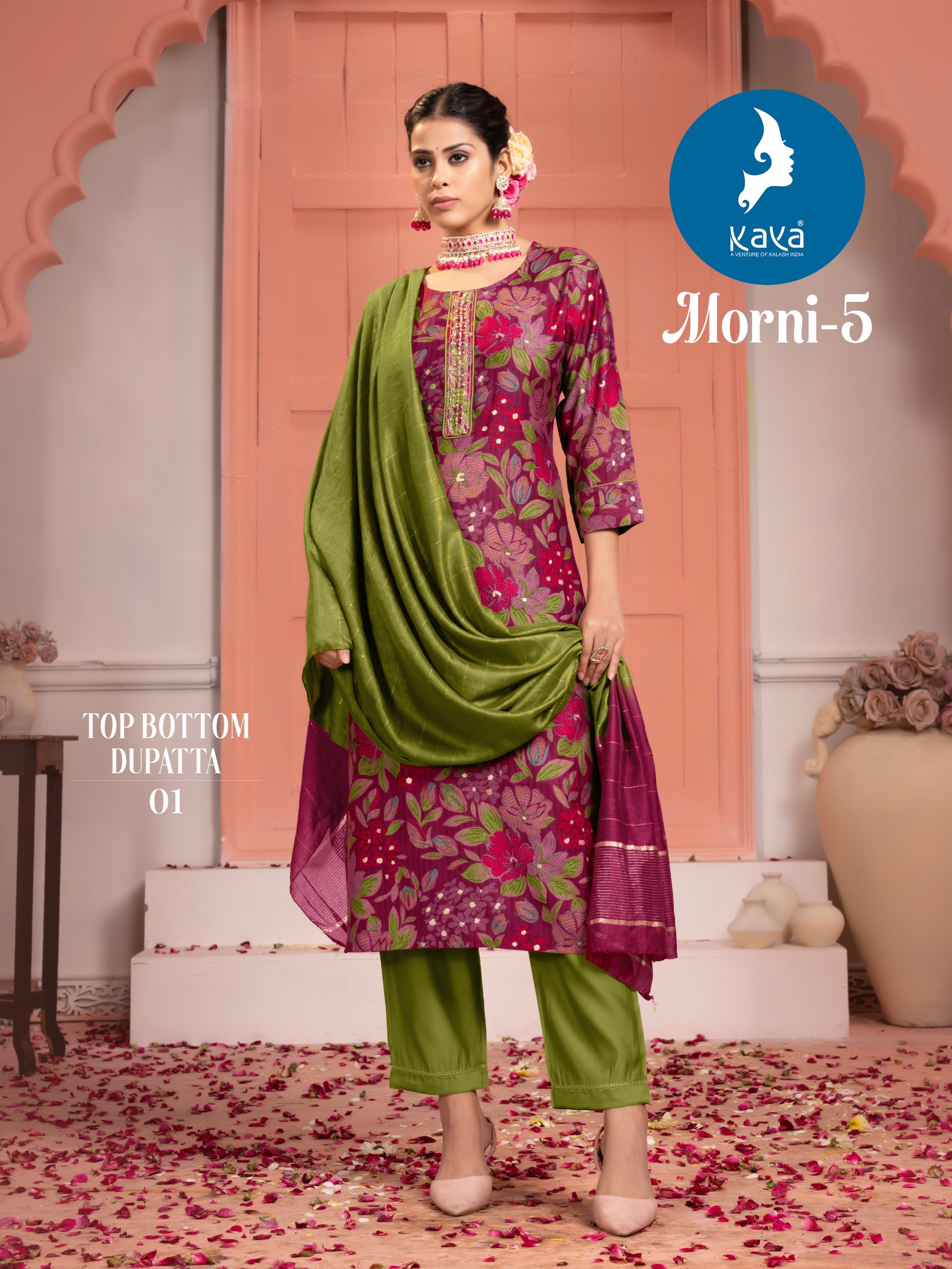Kaya Morni 5 Chanderi Modal Print Wholesale Readymade Salwar Suit Collection - Image 2
