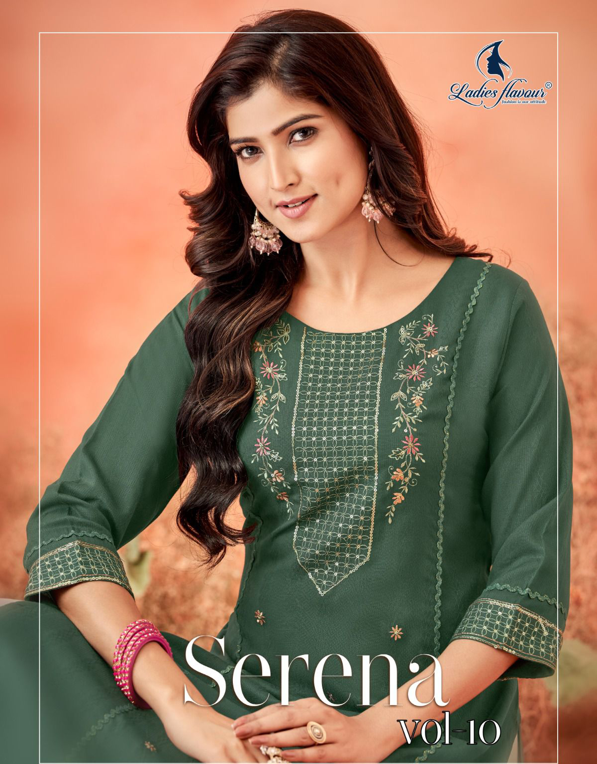 Ladies Flavour Serena Vol 10 14 kg Rayon Dobby Wholesale Fancy Kurti Collection