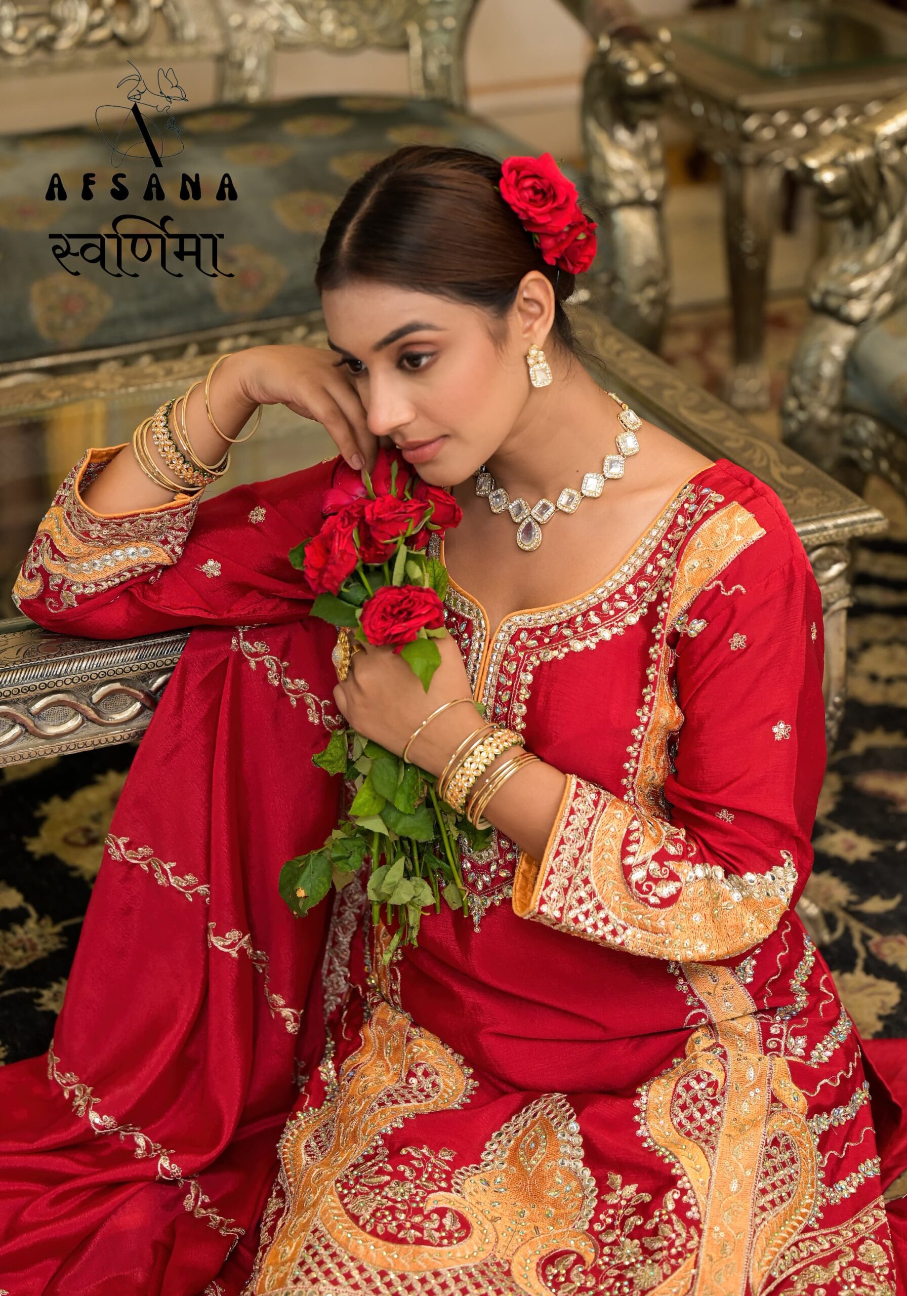 Afsana Swarnima Chinon Wholesale Designer Readymade Salwar Suit Collection - Image 2