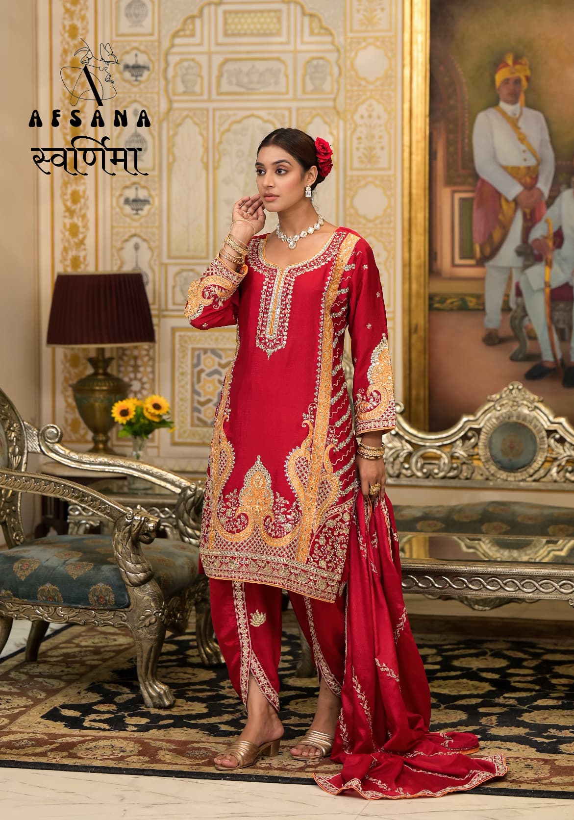 Afsana Swarnima Chinon Wholesale Designer Readymade Salwar Suit Collection - Image 4