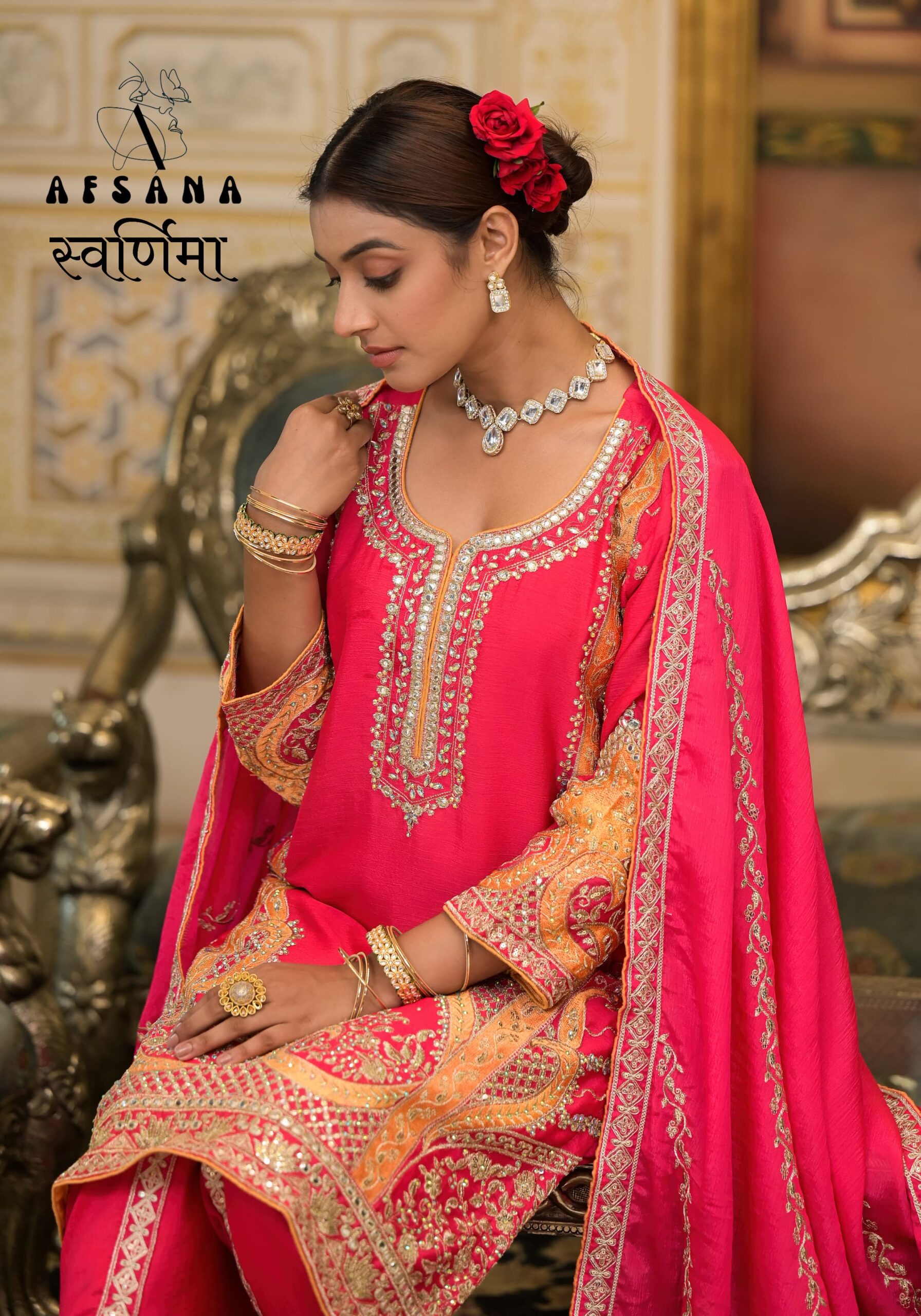 Afsana Swarnima Chinon Wholesale Designer Readymade Salwar Suit Collection - Image 11