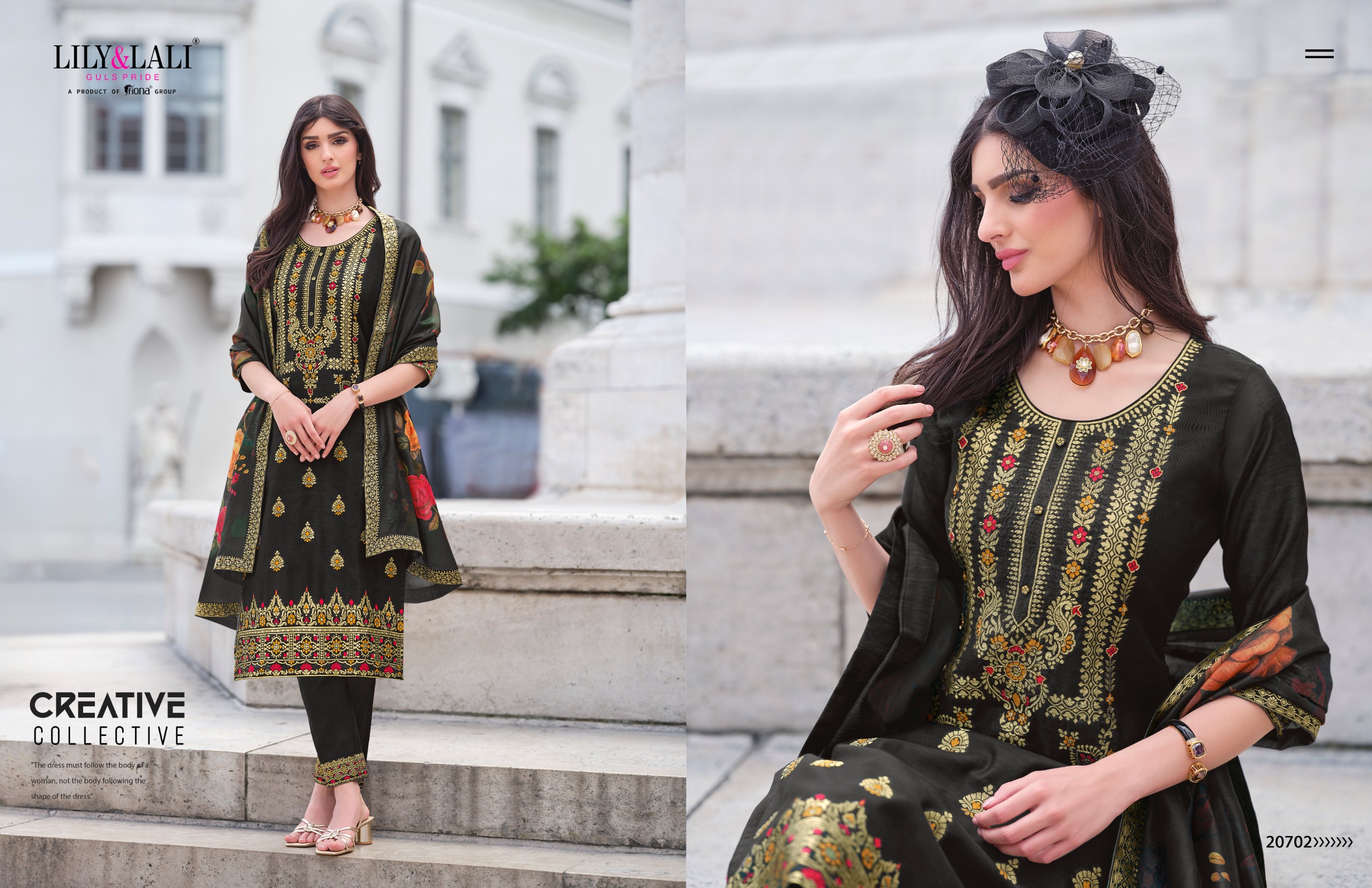 Lily & Lali Lajjo Jacquard Spun Silk Wholesale Readymade Salwar Suit Collection - Image 2